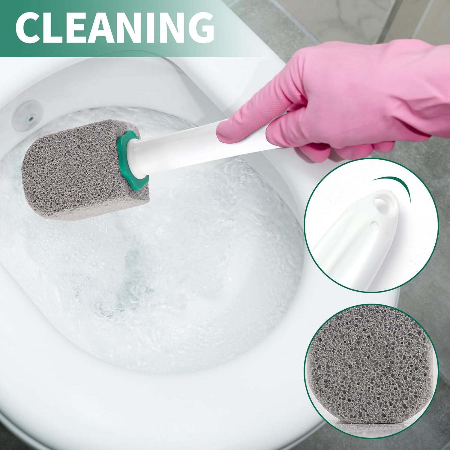 Limpiador de Inodoro de Piedra Pómez YIWEIIWN con Mango Largo y 10 Repuestos