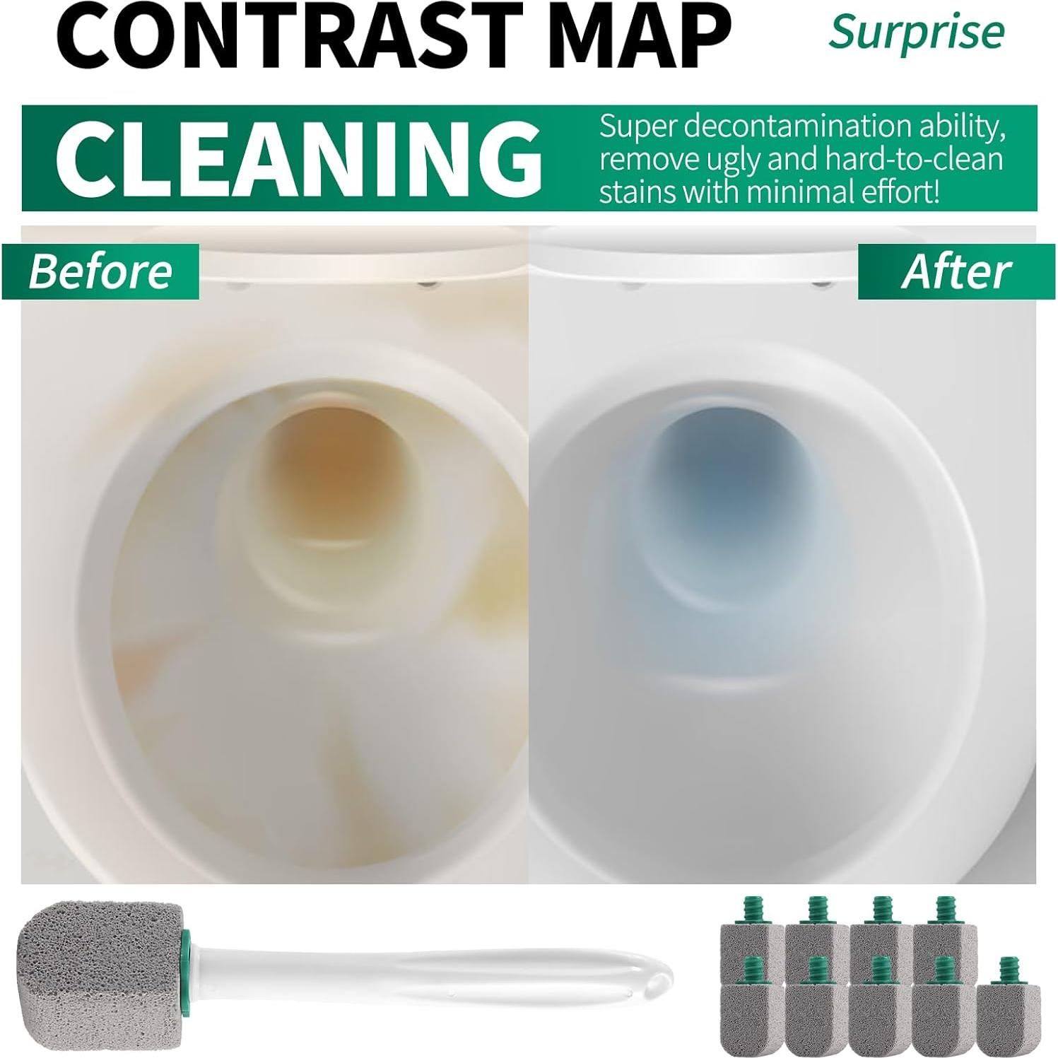 Limpiador de Inodoro de Piedra Pómez YIWEIIWN con Mango Largo y 10 Repuestos