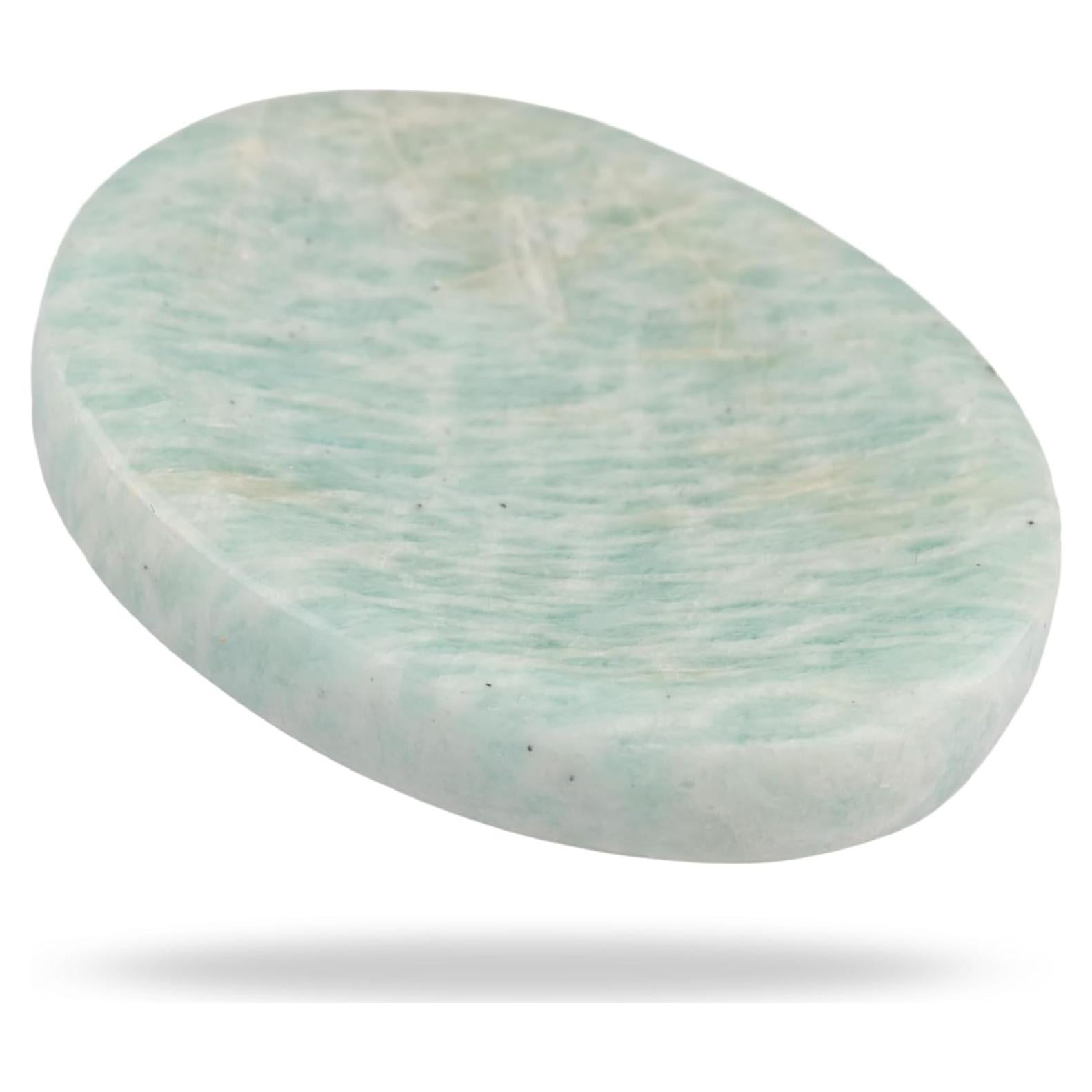 Amazonite Worry Stone for Anxiety Relief – Polished Thumb Stone for Meditation, Stress Relief & Healing – Pocket Sized Crystal for Chakra Balancing & Spiritual Gift for Women & Men