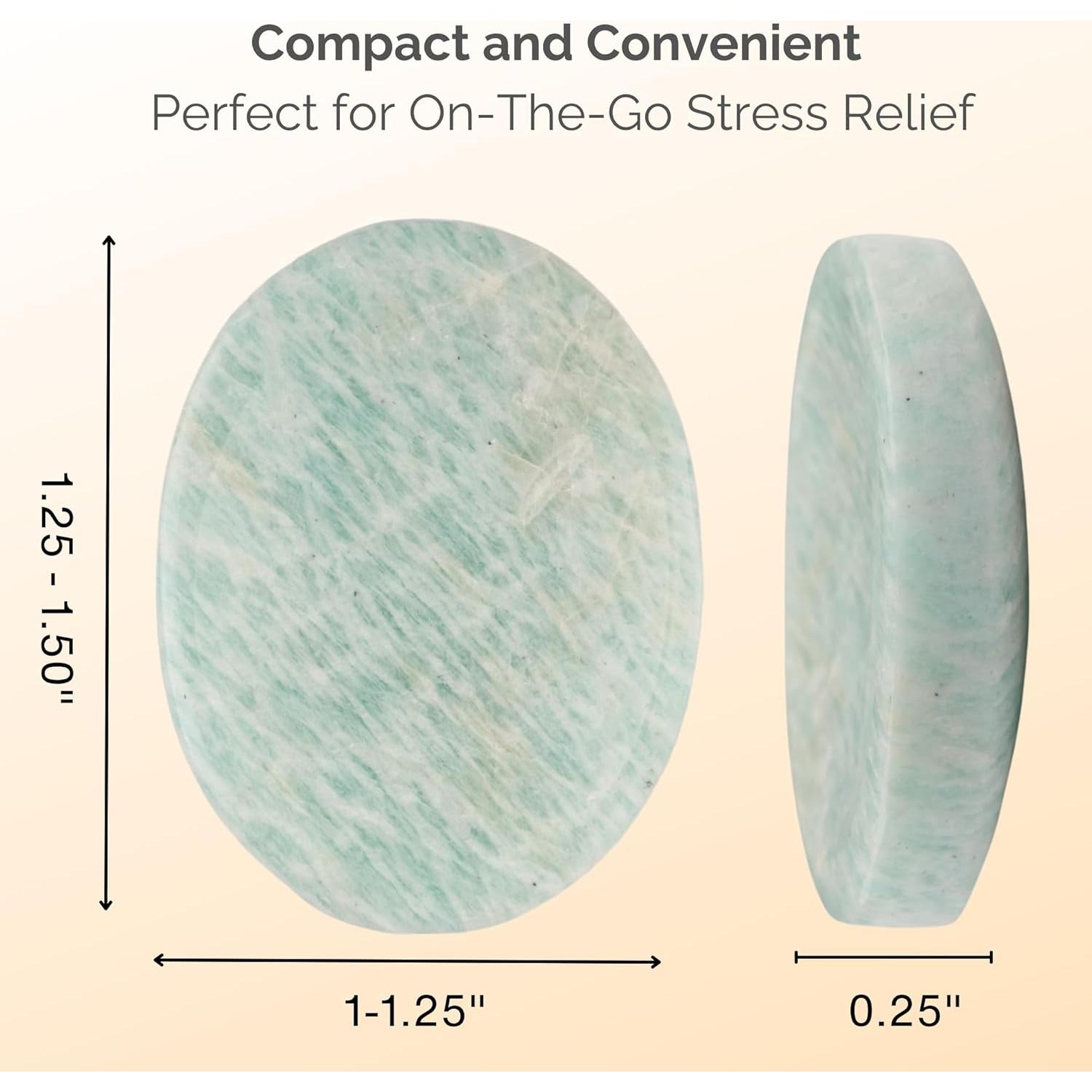 Amazonite Worry Stone for Anxiety Relief – Polished Thumb Stone for Meditation, Stress Relief & Healing – Pocket Sized Crystal for Chakra Balancing & Spiritual Gift for Women & Men