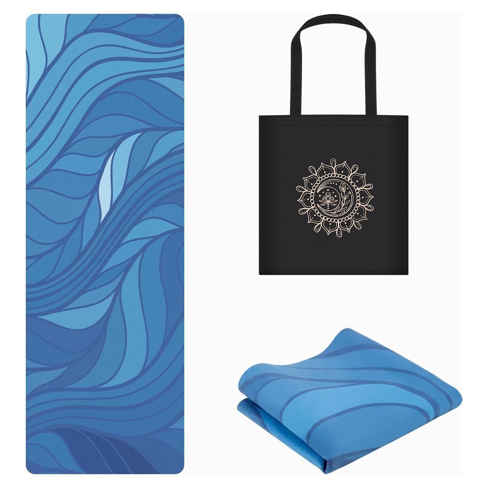 Esterilla de Yoga Plegable Jooeer 1.5mm Antideslizante Azul