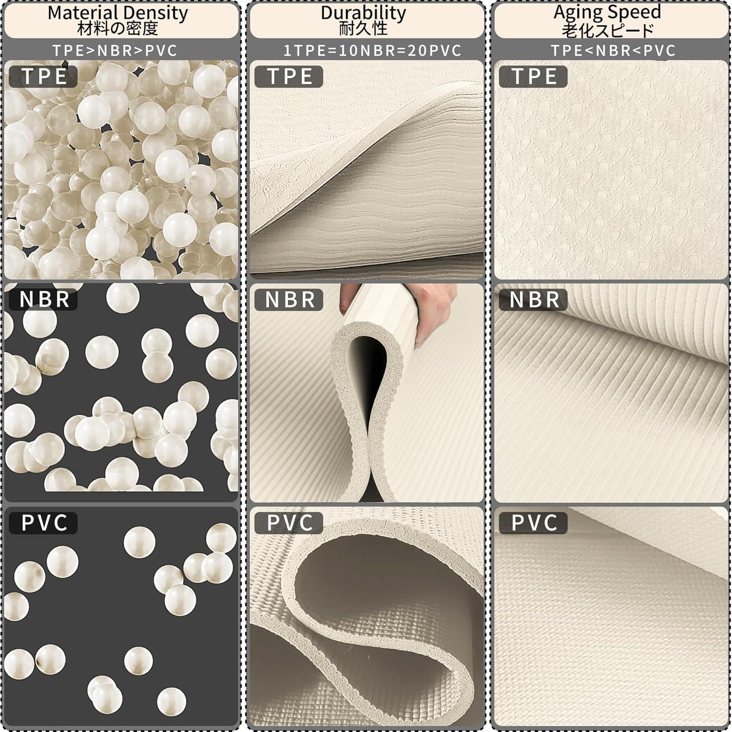 Esteras de Yoga Plegables READAEER 182.88x60.96cm TPE Antideslizante