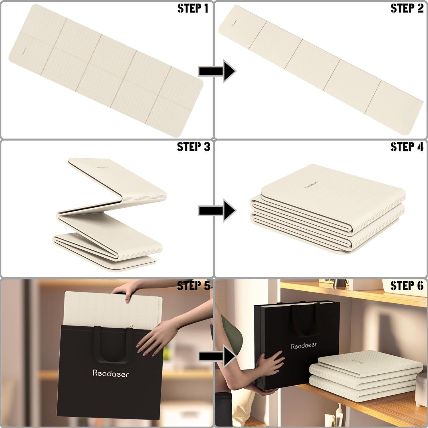 Esteras de Yoga Plegables READAEER 182.88x60.96cm TPE Antideslizante
