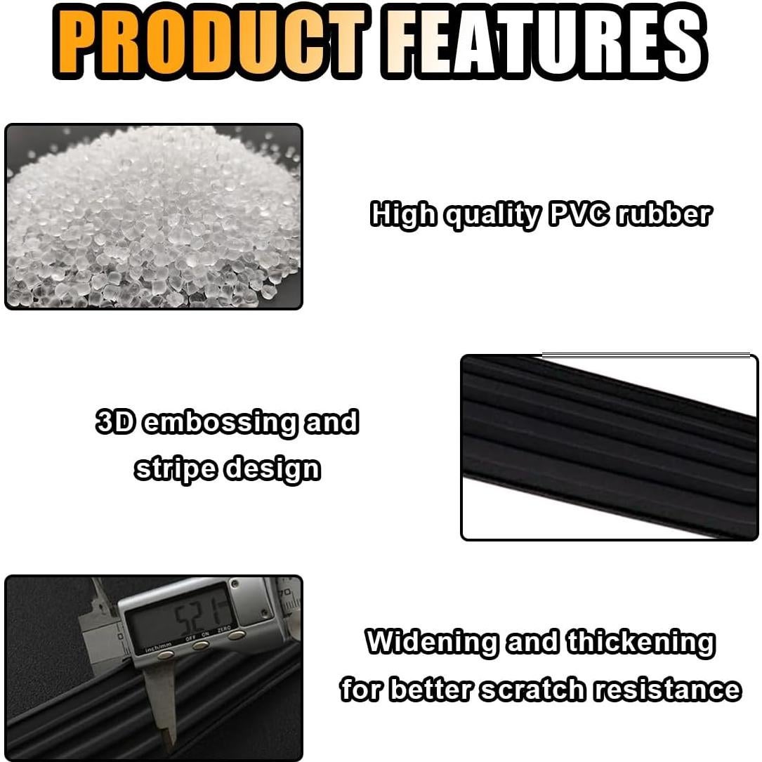 4PCS Car Door Threshold Protection, Car Door Sill Plate Step Protector, Rubber Door Edge Step Dust Shield Cover, Universal Anti-Scratch Exterior Accessories for Car SUV