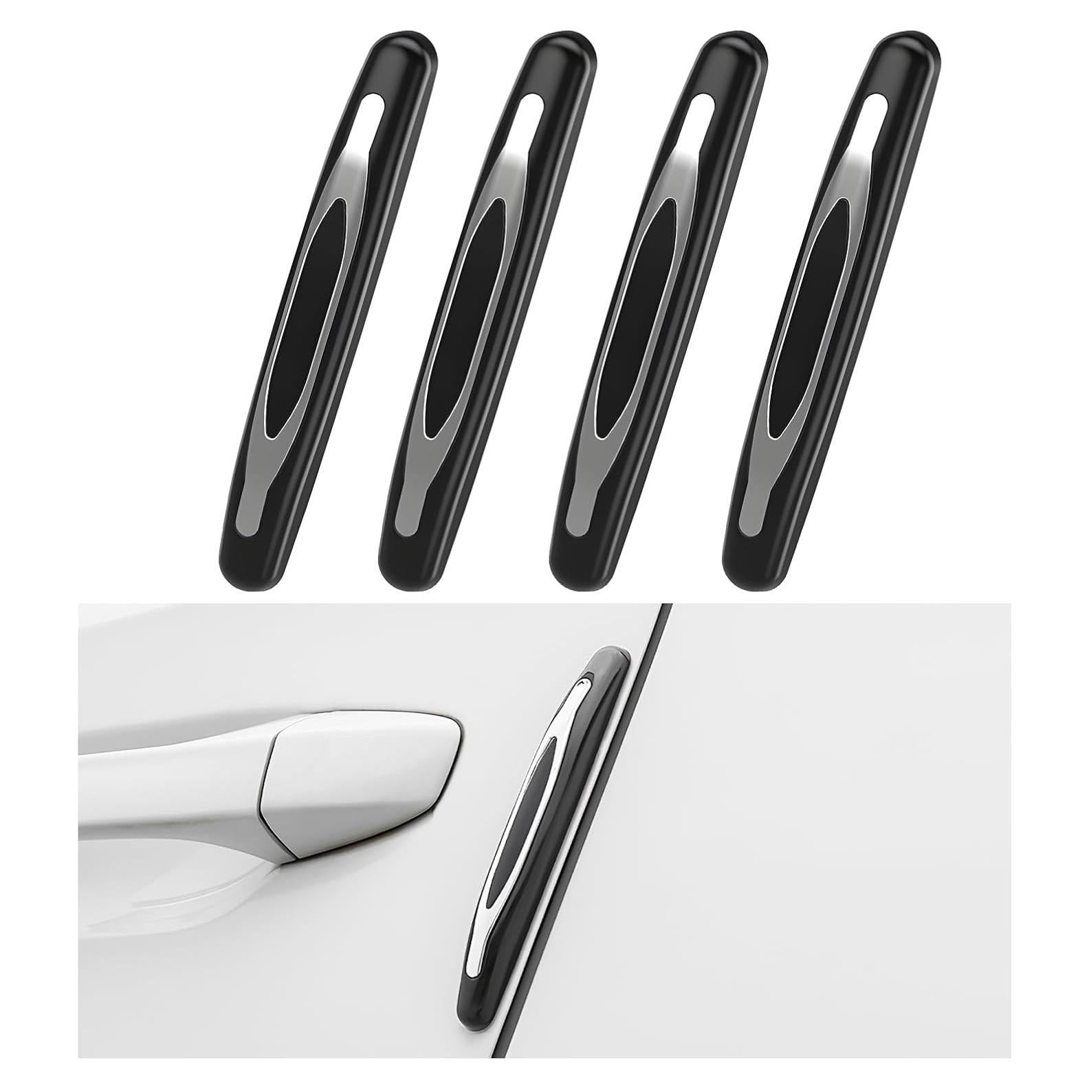 4 PCS Car Door Edge Guards, Anti-Scratch Door Edge Guards Trim Strip with Self Adhesive, Car Door Protector Bumper Guards for Most Cars Trucks SUVs, Exterior Car Accessories (Black)
