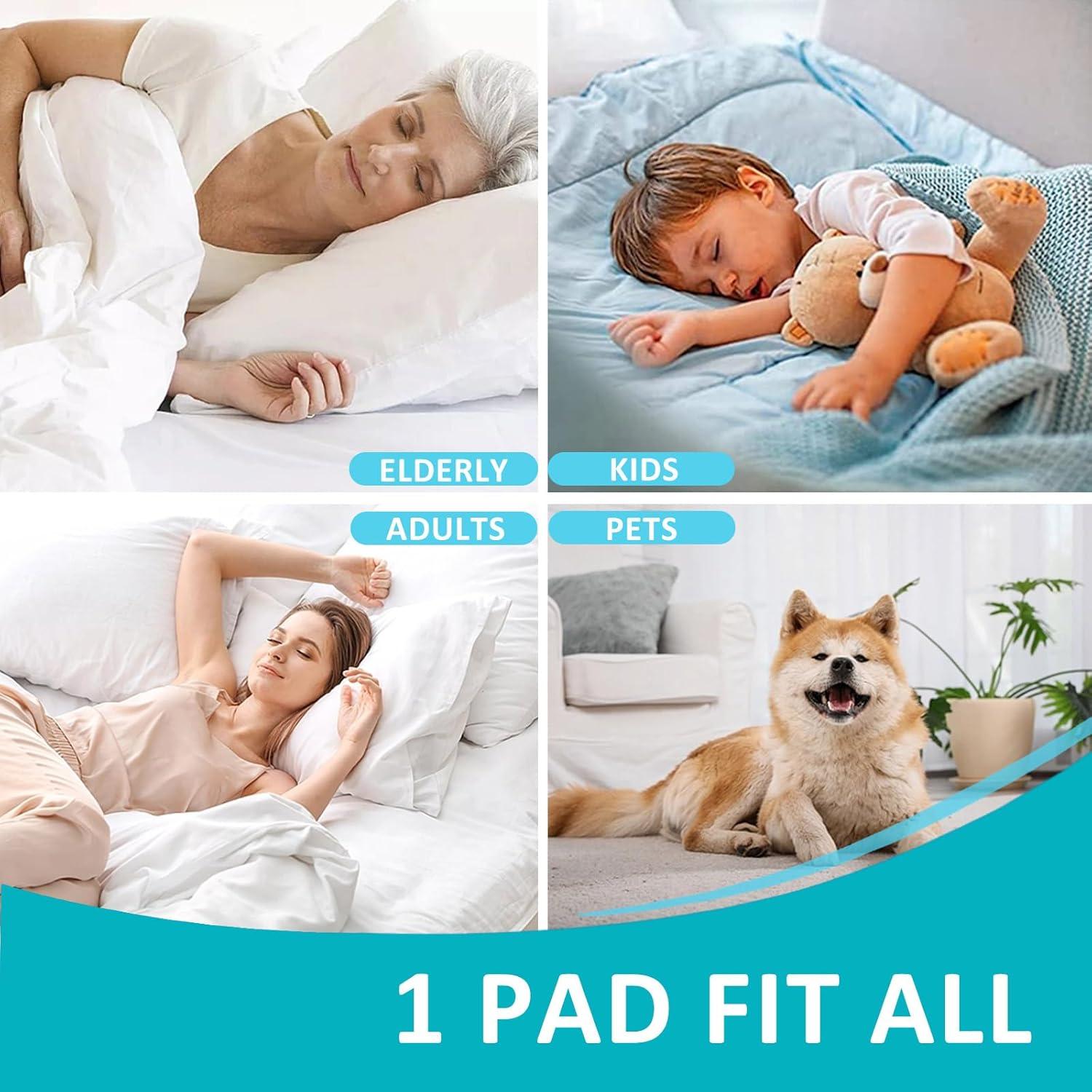KANECH King Size Bed Pads (76"x80") with Straps (1 Pack), Washable and Waterproof, Heavy Absorbency Incontinence Mattress Pad, Reusable for Adults and Kids