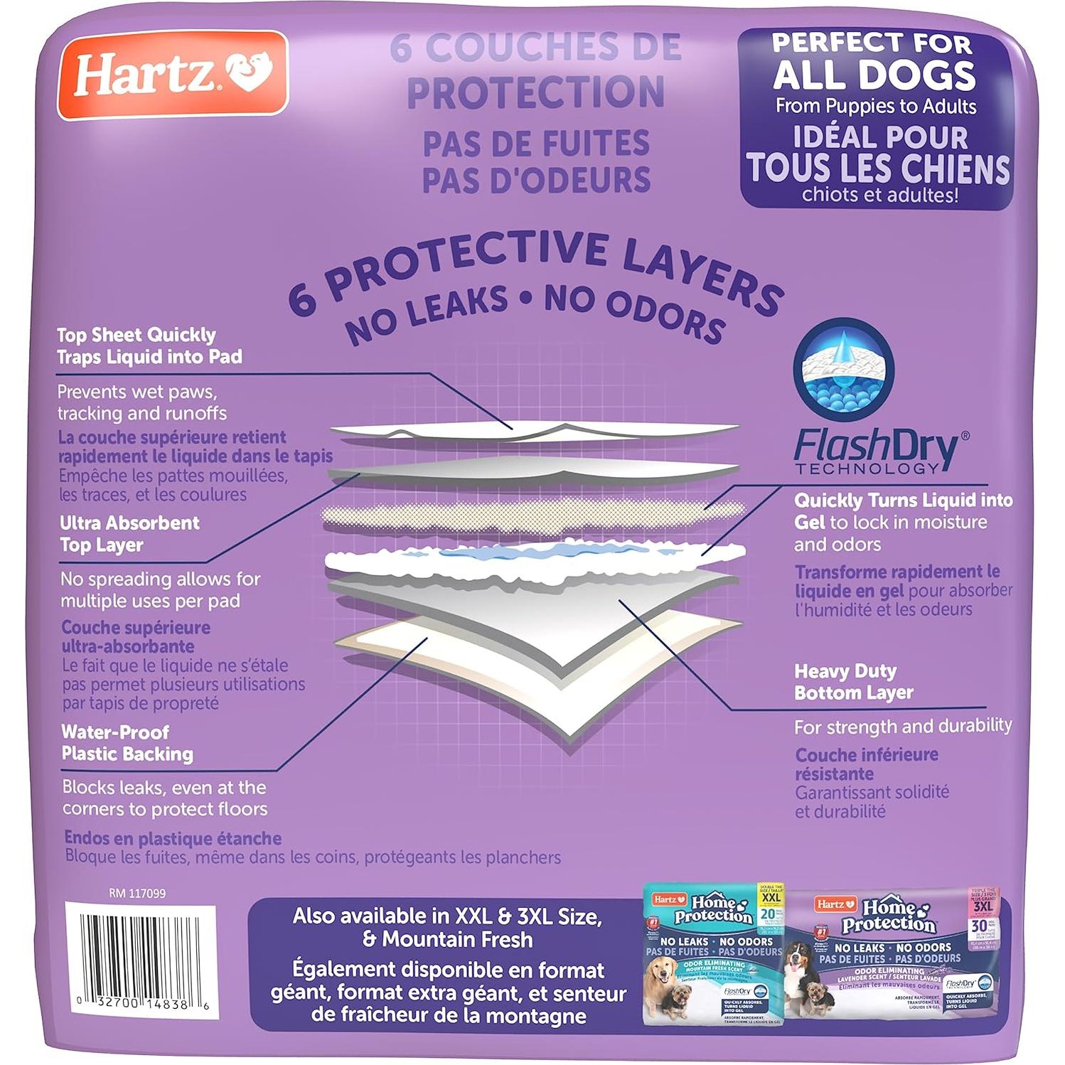 Almohadillas para Perros Hartz 50 Unidades Lavanda Absorbentes