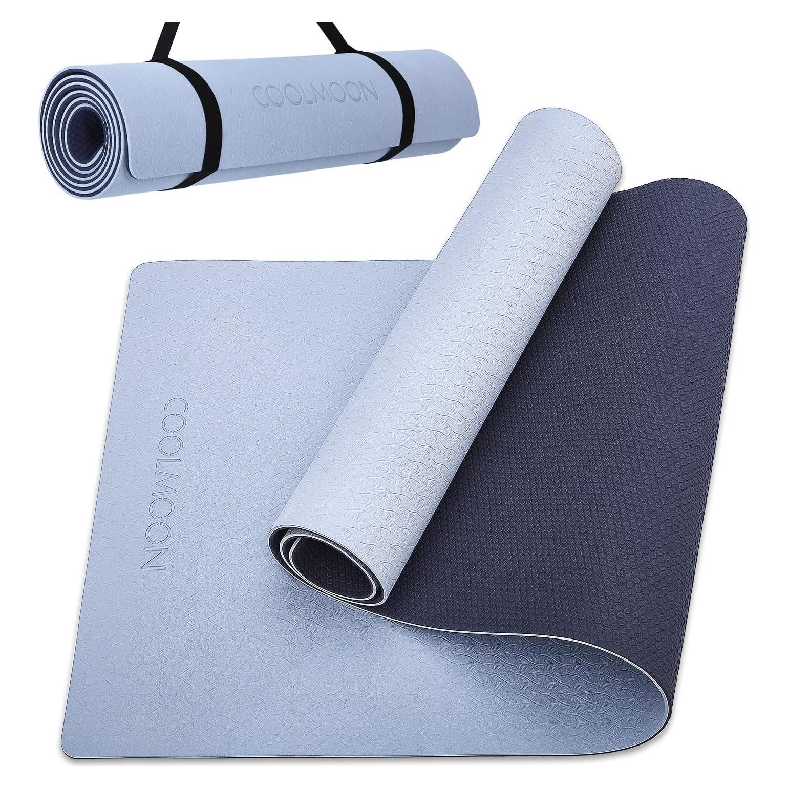 Esteras de Yoga Antideslizantes COOLMOON 182.88x62.23cm TPE