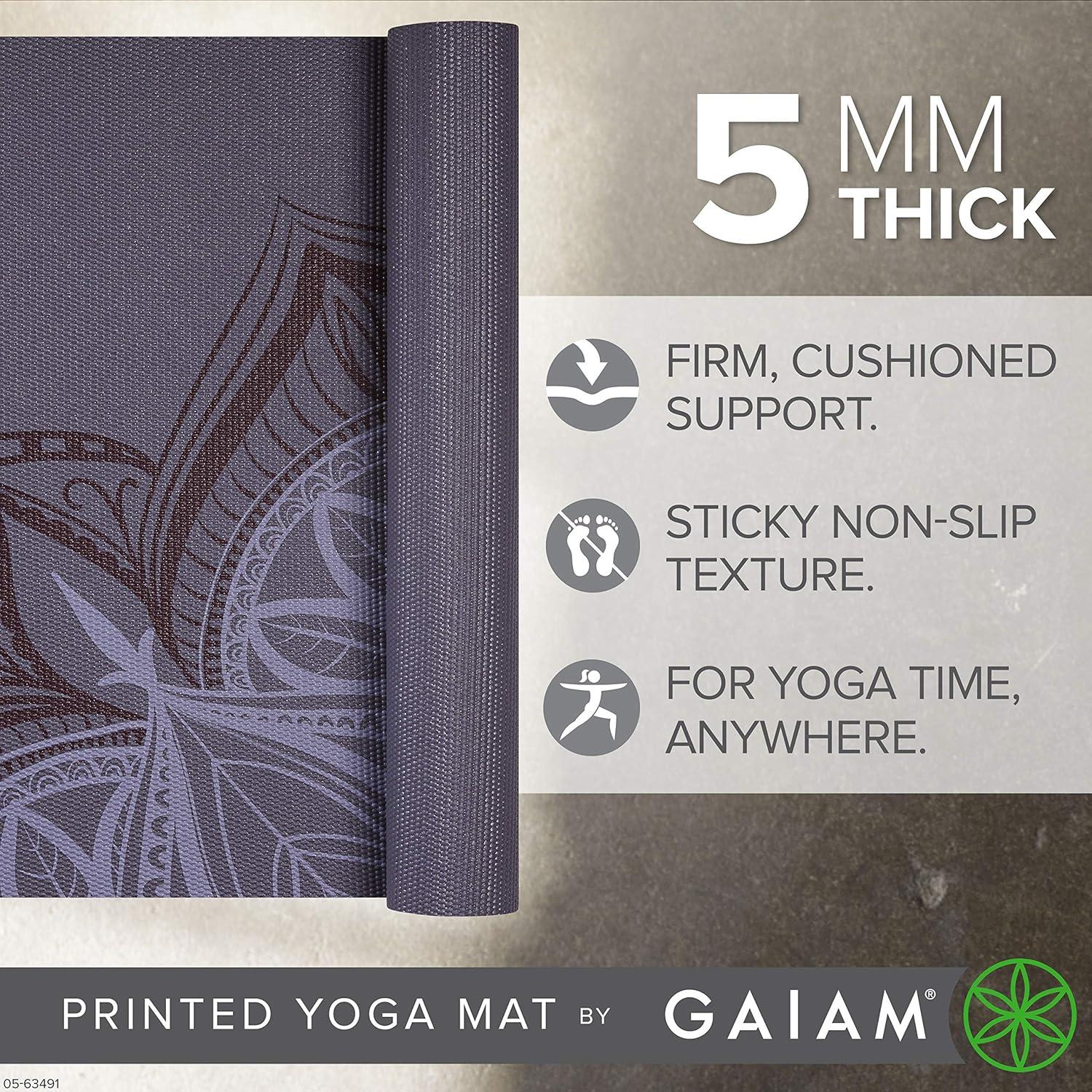 Esterilla de Yoga Gaiam 5mm Antideslizante 172.72x60.96cm