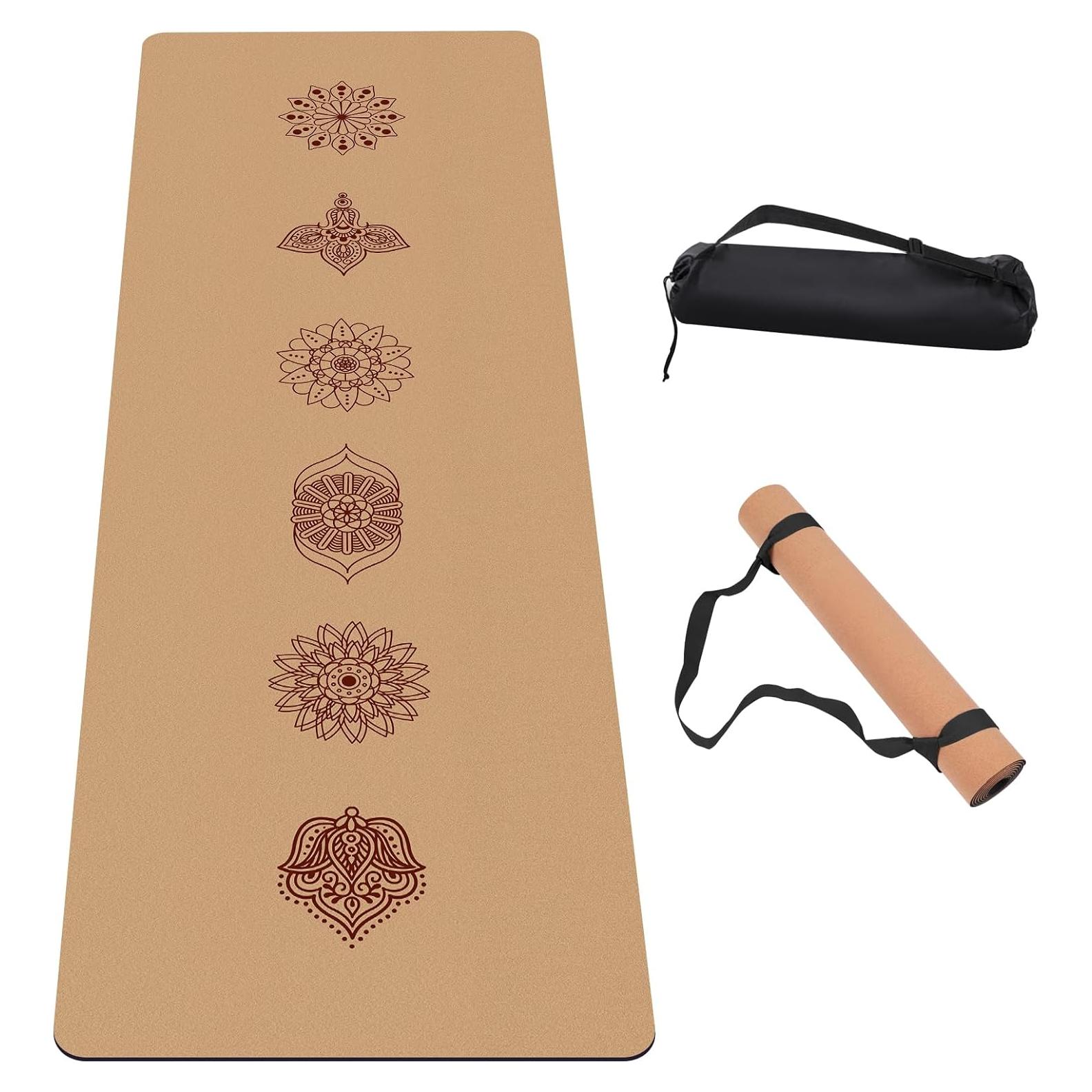 Alfombrilla de Yoga Antideslizante IKULE de Corcho 182.88x60.96cm