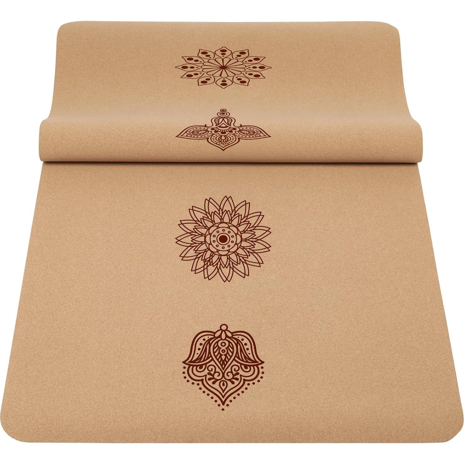 Alfombrilla de Yoga Antideslizante IKULE de Corcho 182.88x60.96cm