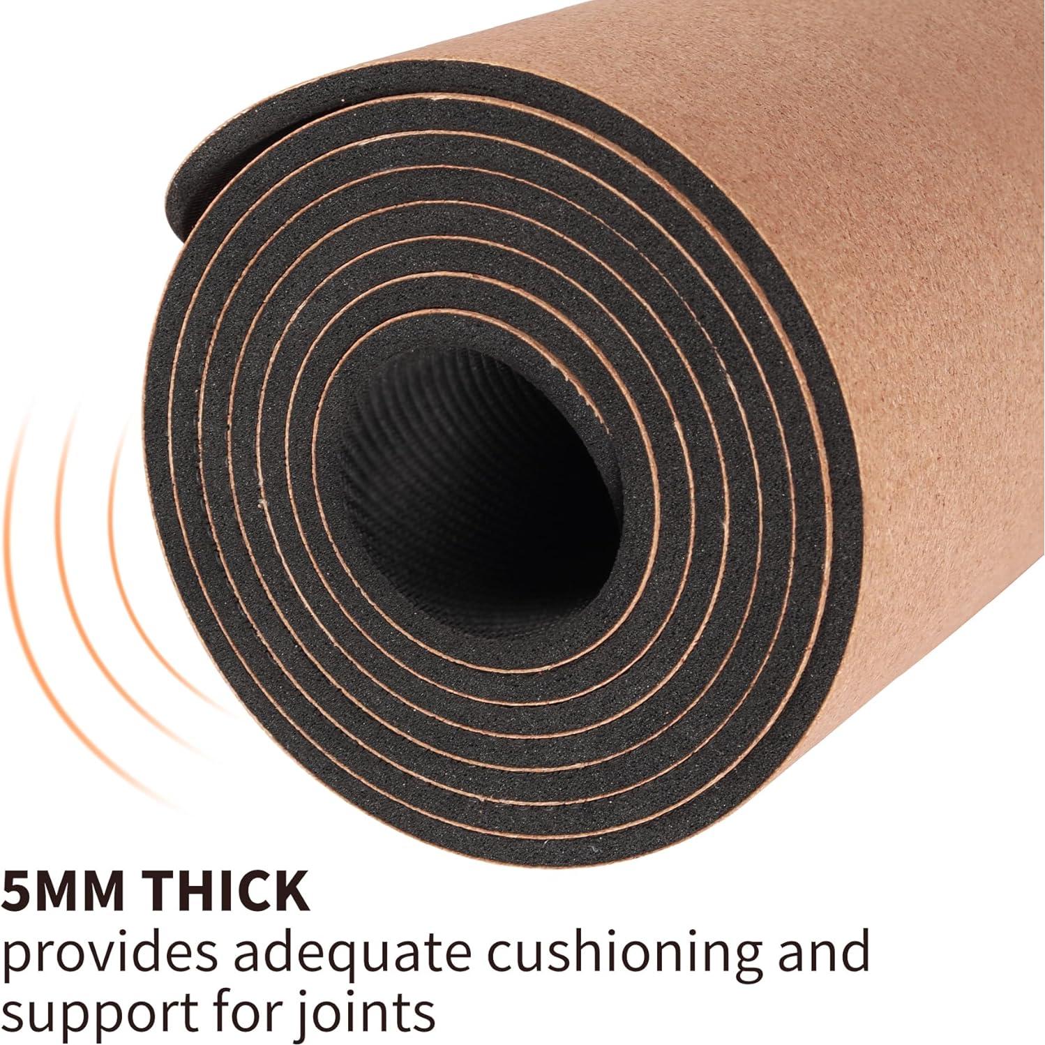 Alfombrilla de Yoga Antideslizante IKULE de Corcho 182.88x60.96cm