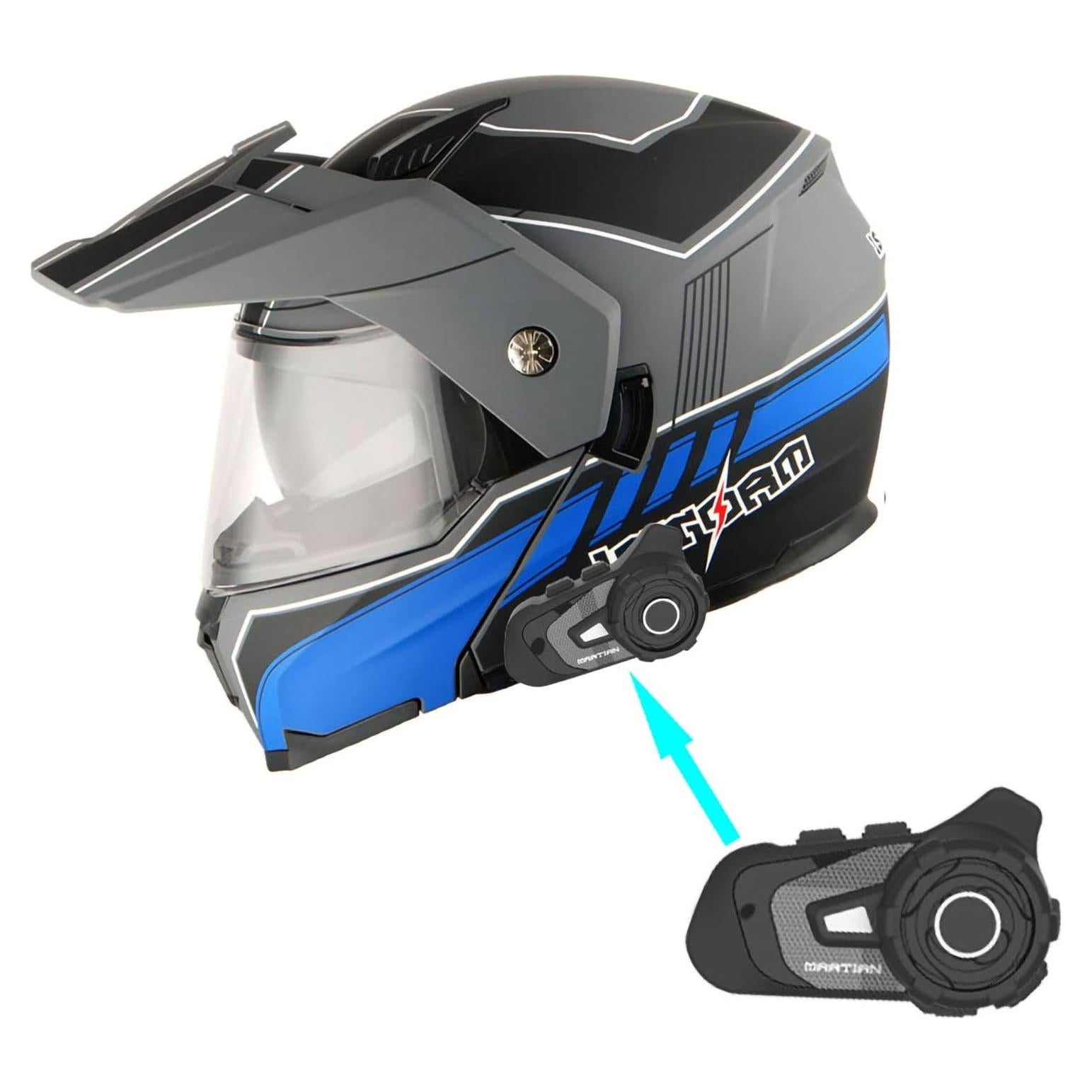 Casco Modular 1Storm HJK910 DSPORT Negro Brillante