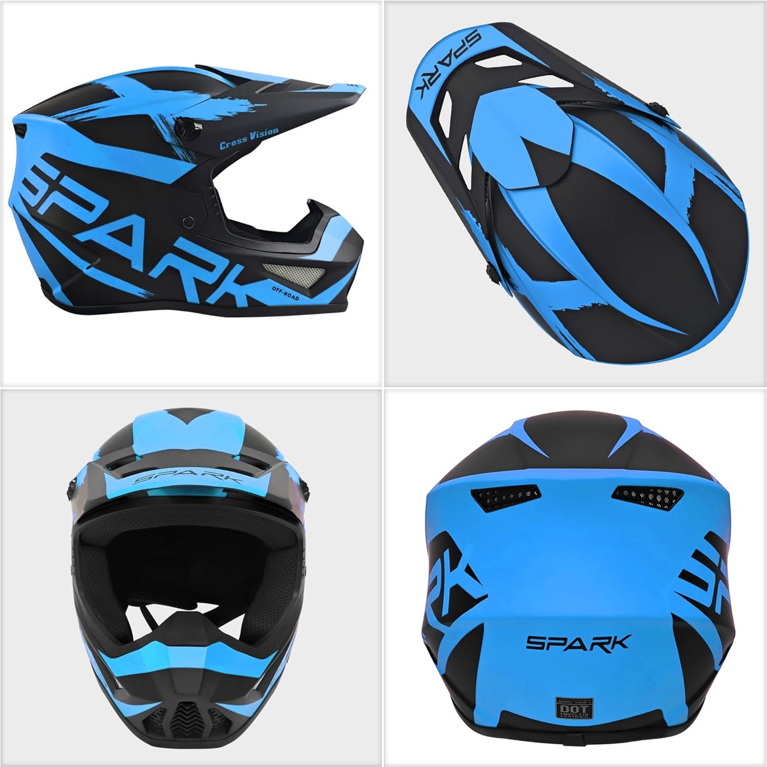 Casco de Motocross SanQing yytk-01 Extra Grande Azul