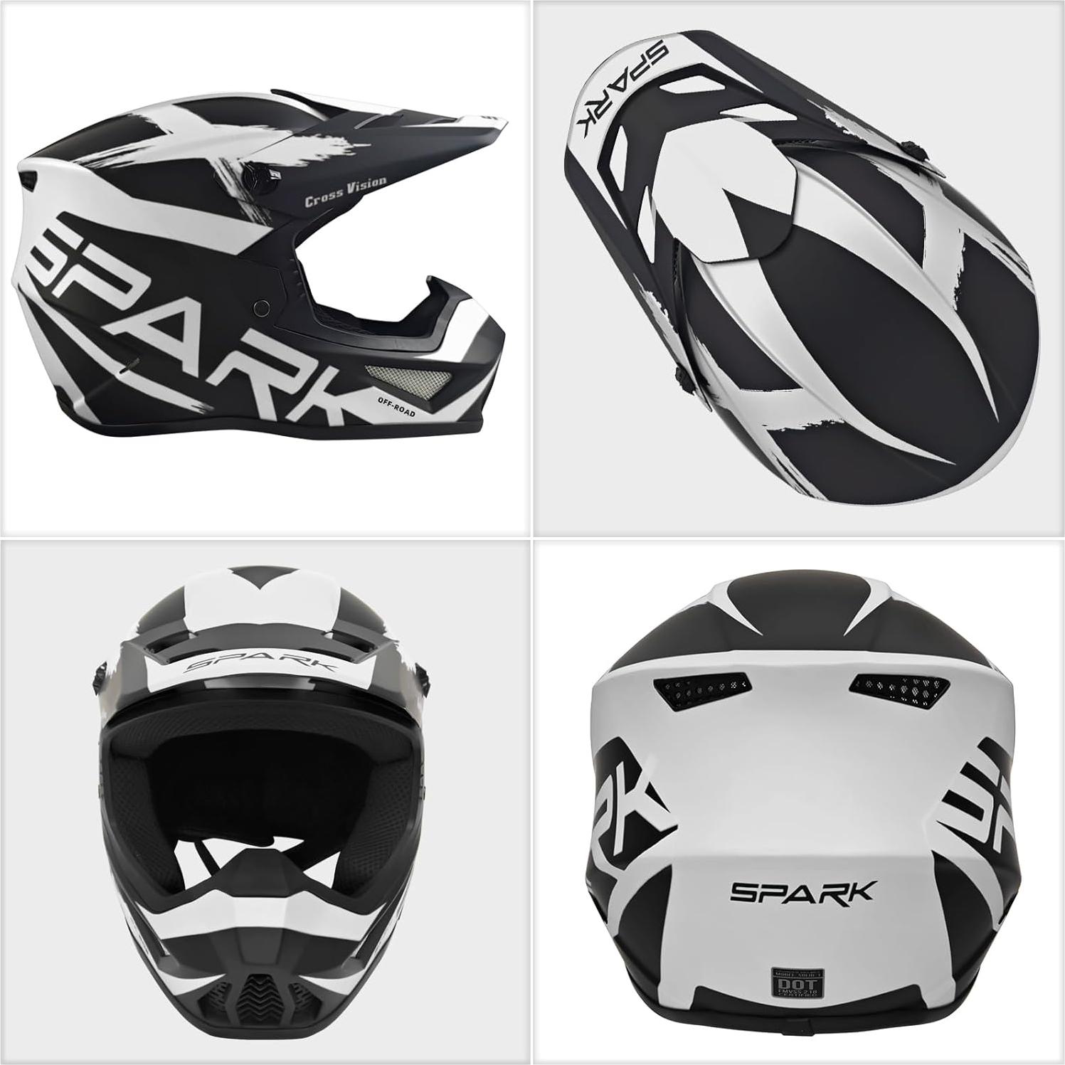 Casco de Motocross SanQing yytk-01 Mediano Gris con Accesorios