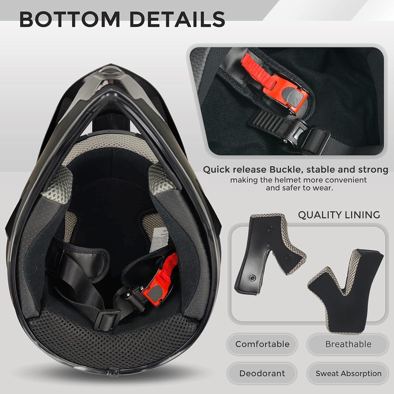 Casco de Motocross SanQing yytk-01 Extra Grande Gris