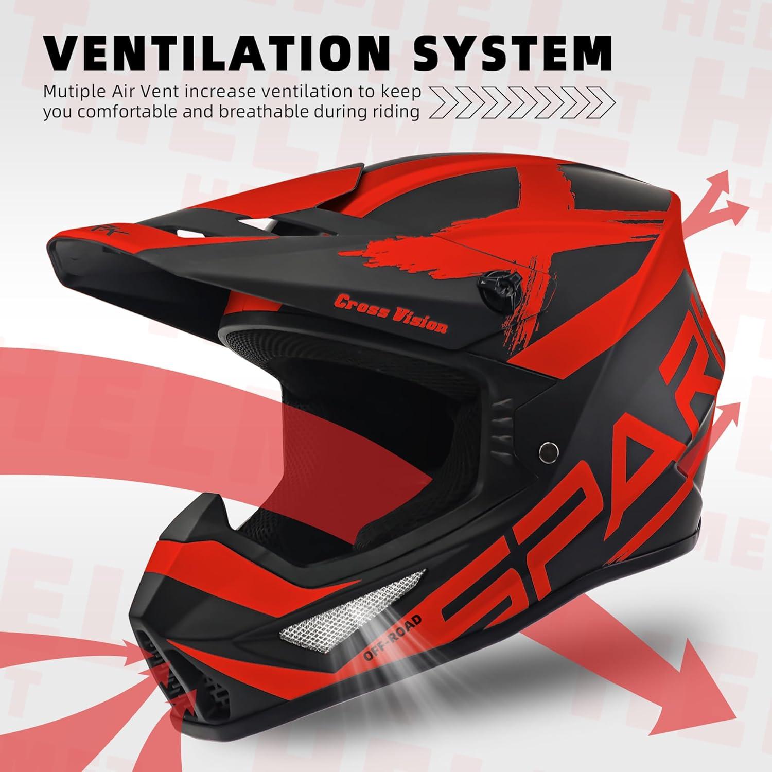 Casco de Motocross SanQing yytk-01 Rojo X-Grande