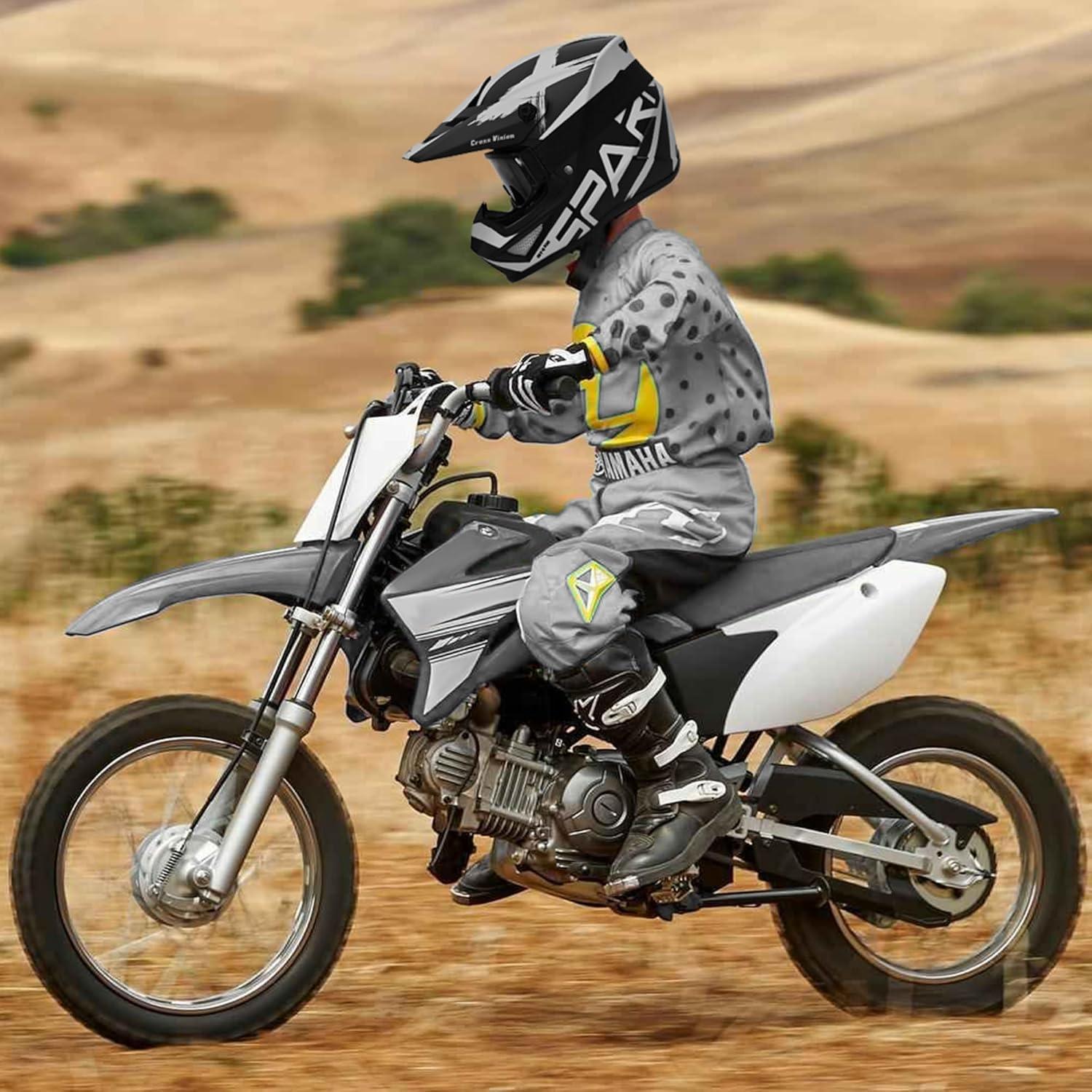 Casco de Motocross SanQing yytk-01 Gris Pequeño con Guantes