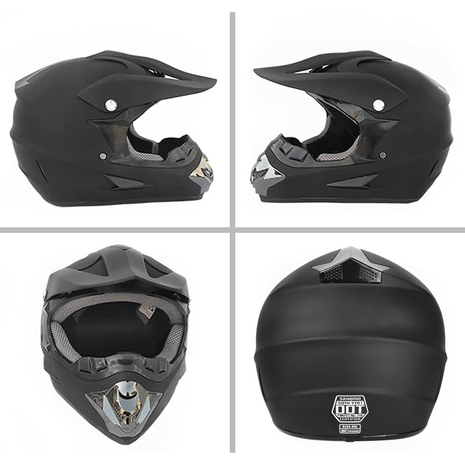 Casco de Motocross SanQing yytk-01 Negro L Certificado DOT