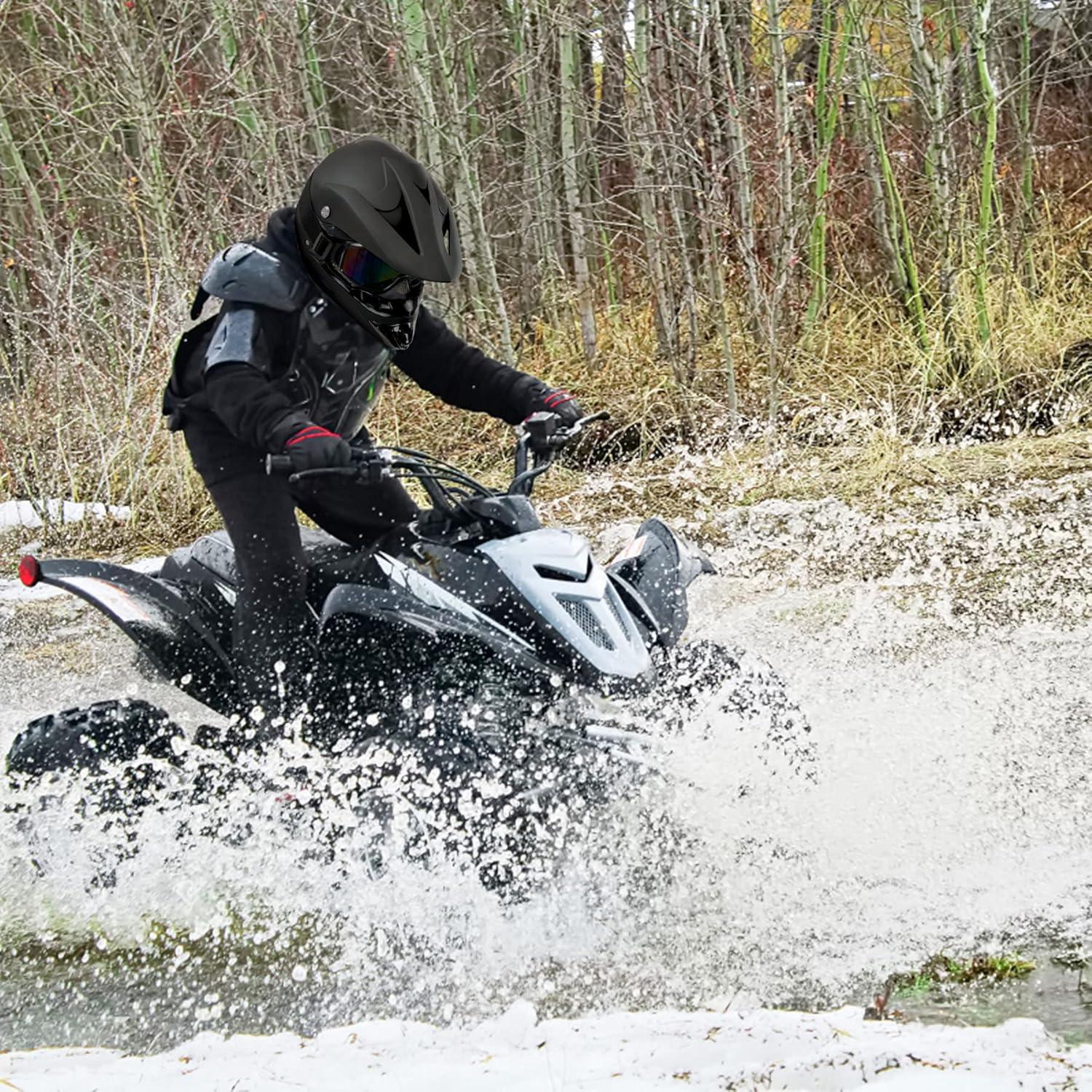 Casco de Motocross SanQing yytk-01 Negro S con Accesorios