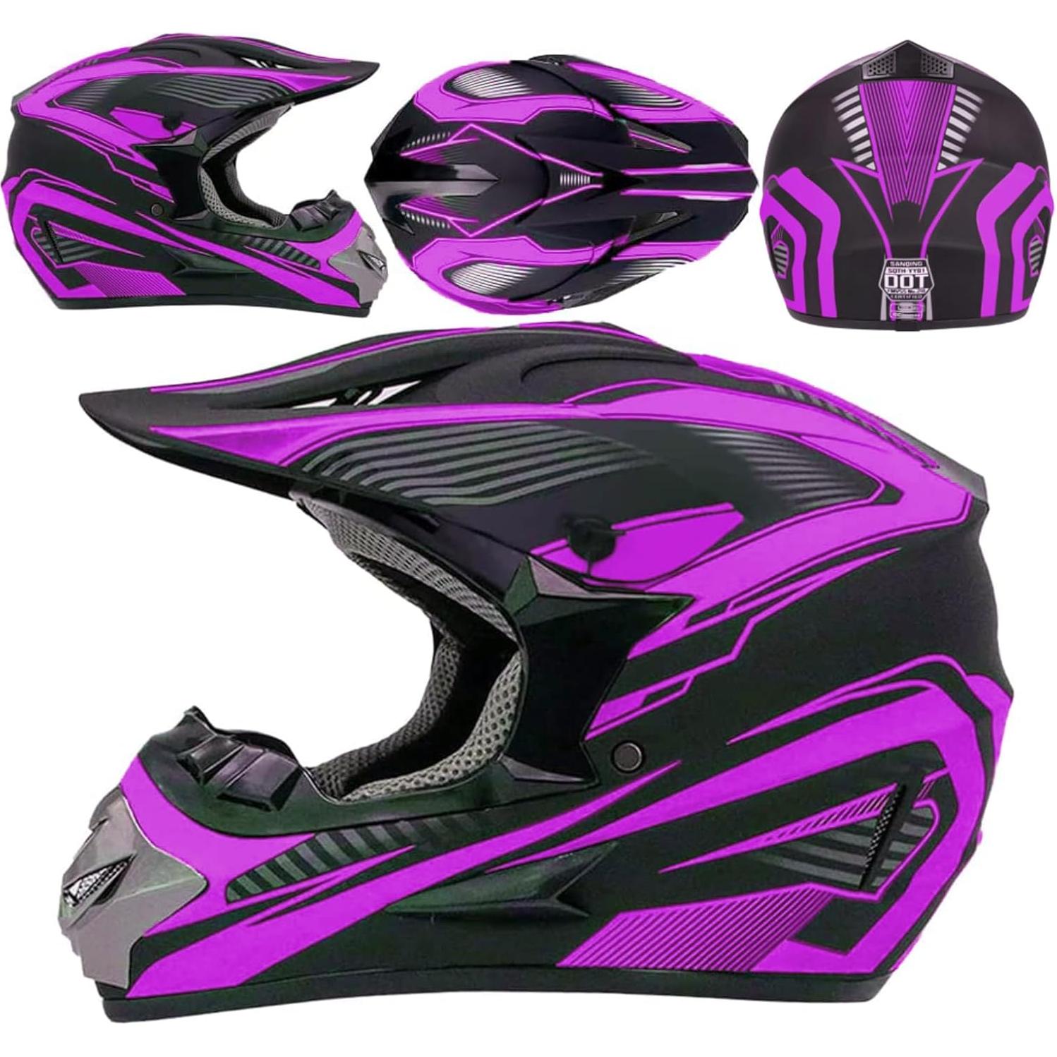 Casco de Motocross SanQing yytk-01 Extra Grande Púrpura
