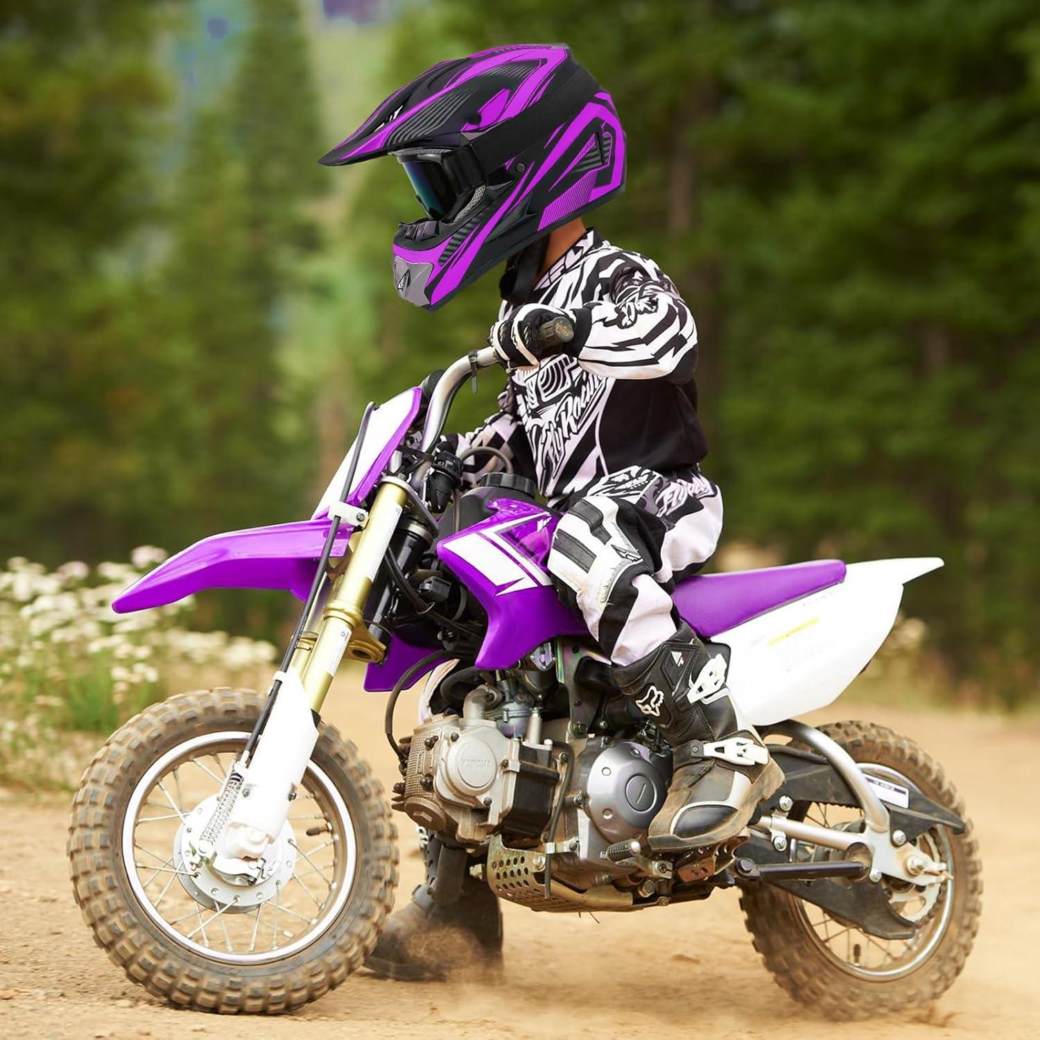 Casco de Motocross SanQing yytk-01 Extra Grande Púrpura