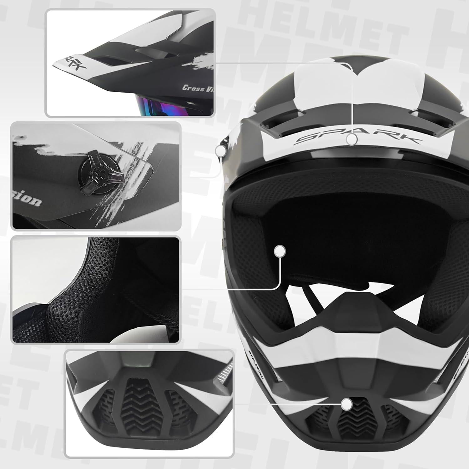 Casco de Motocross SanQing yytk-01 Extra Grande Gris