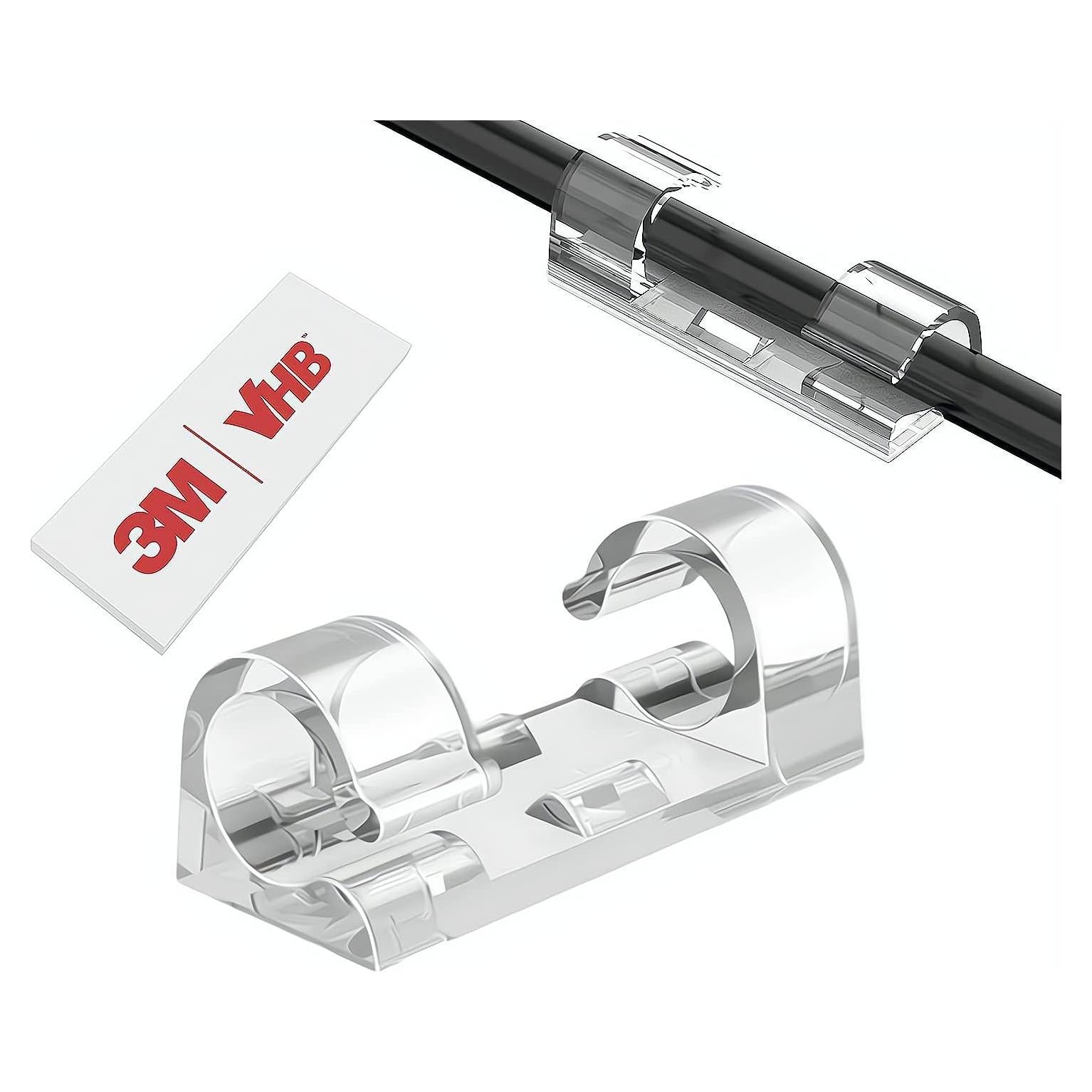 80 Clips de Cable Adhesivos AFFAVON para Organización 7mm