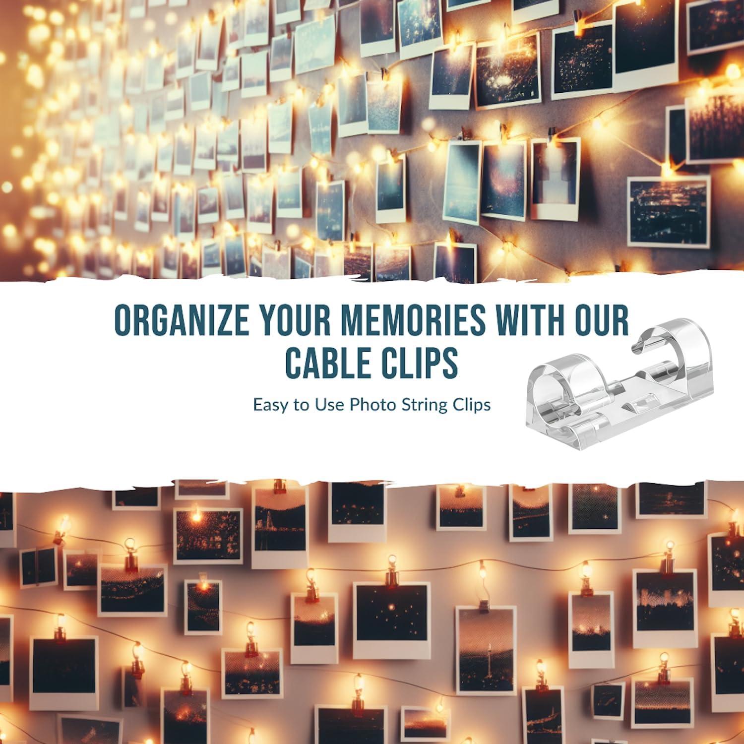80 Clips de Cable Adhesivos AFFAVON para Organización 7mm
