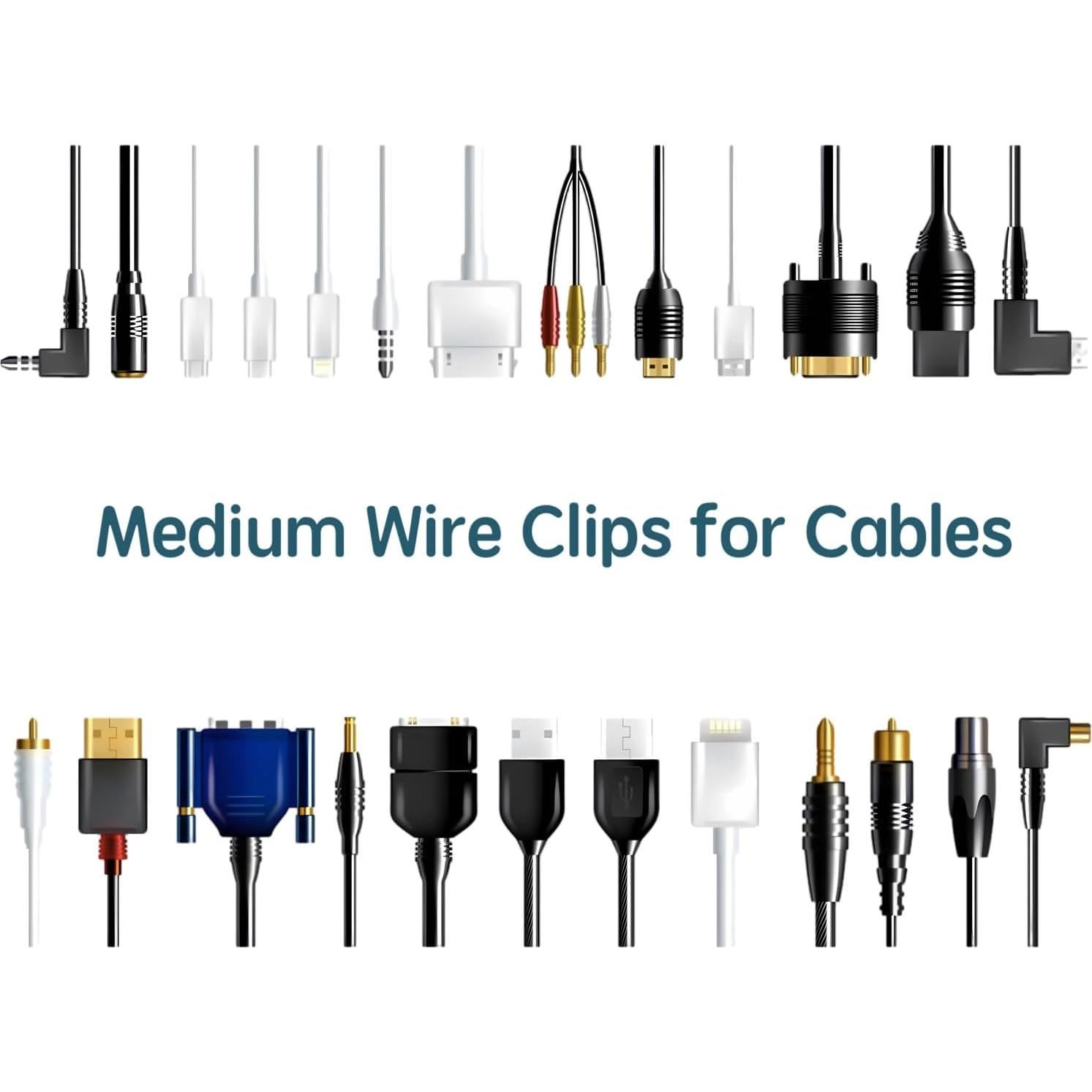 80 Clips de Cable Adhesivos AFFAVON para Organización 7mm
