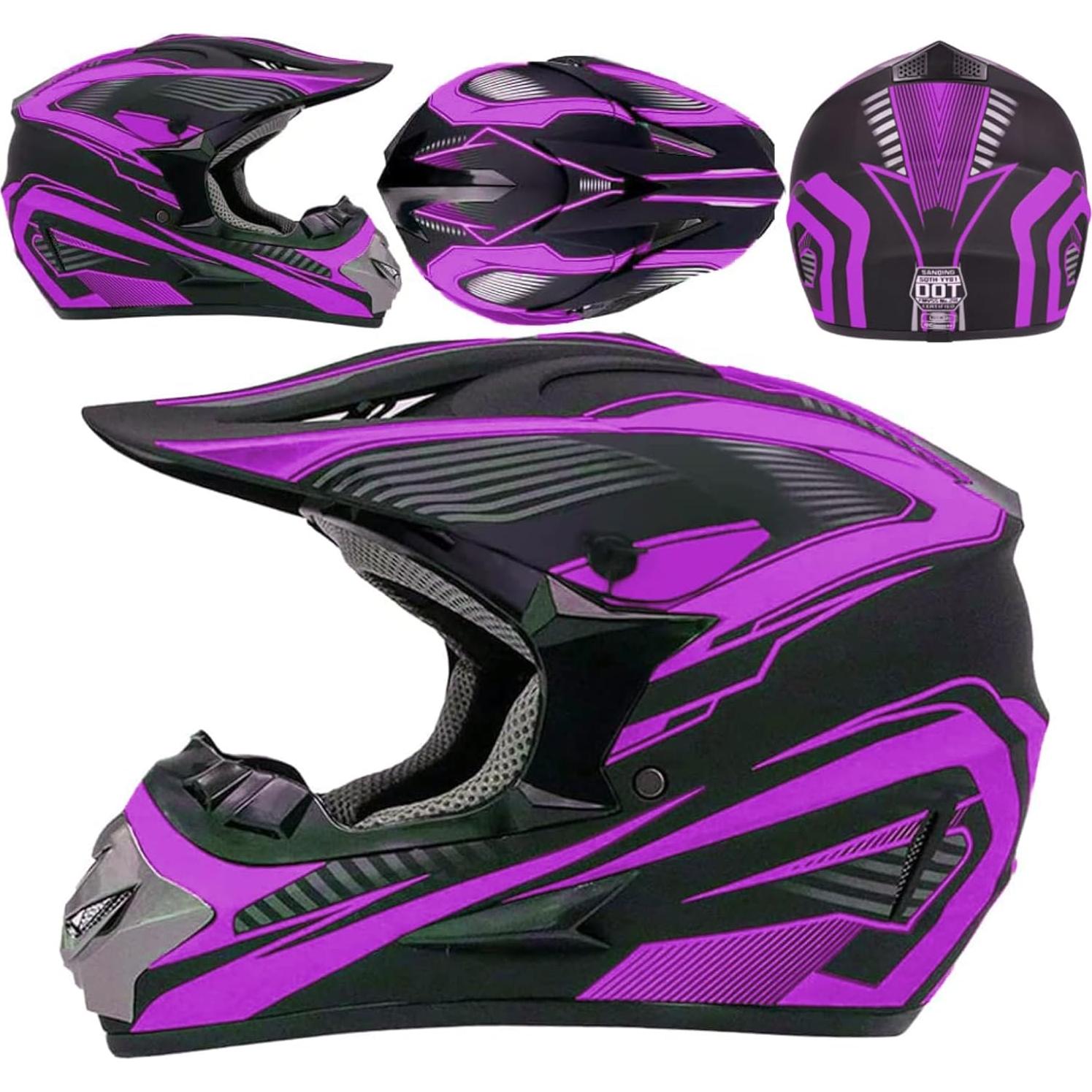 Casco de Motocross SanQing yytk-01 Pequeño Púrpura