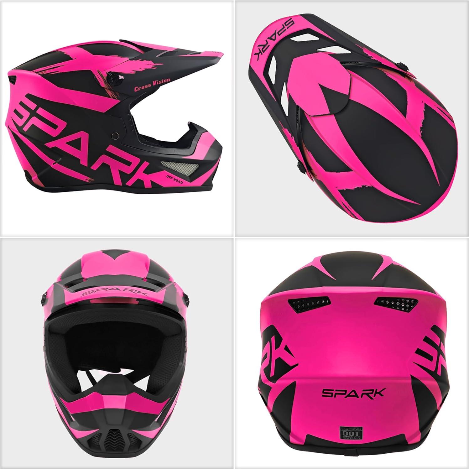 Casco de Motocross SanQing yytk-01 Rosa X-Large