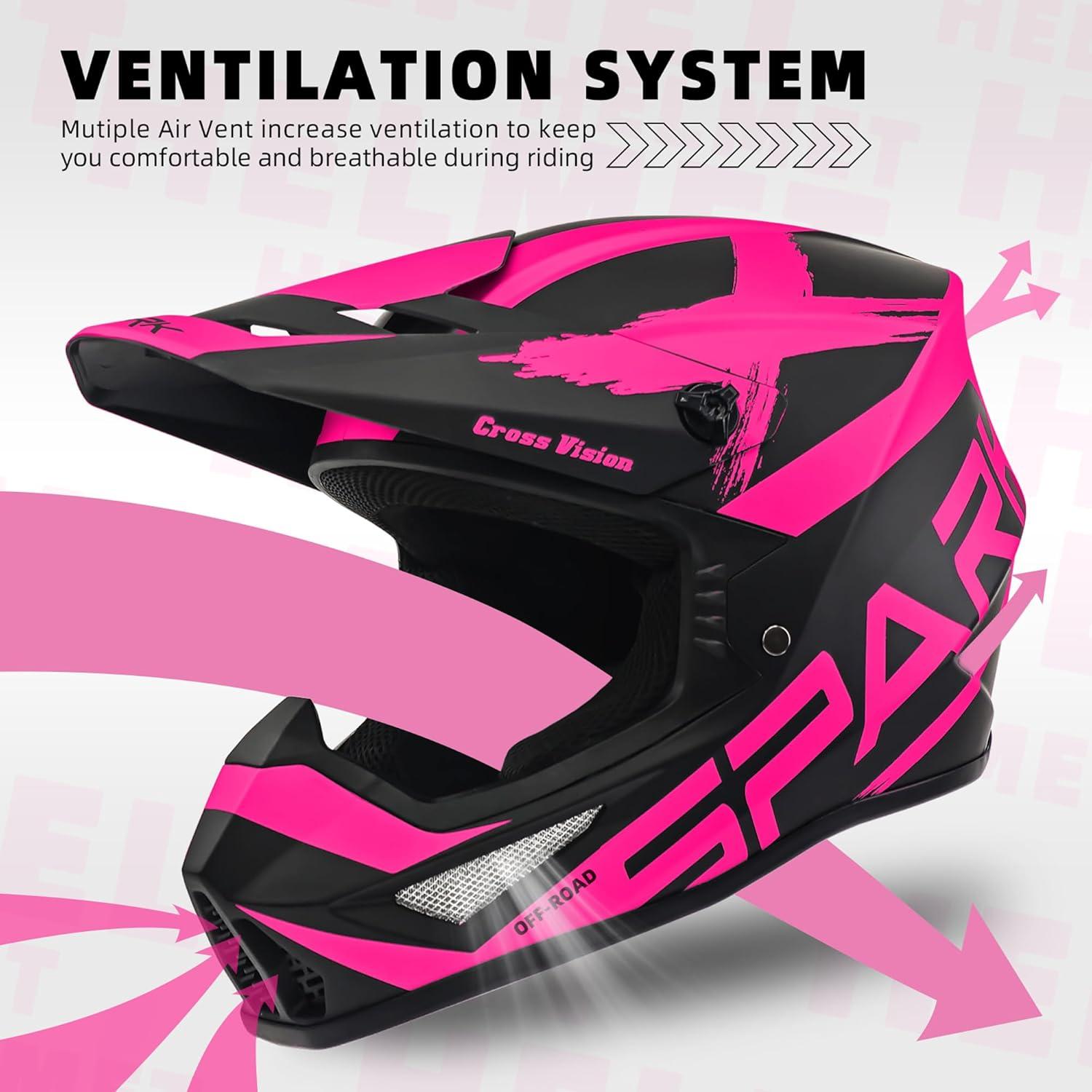 Casco de Motocross SanQing yytk-01 Rosa X-Large