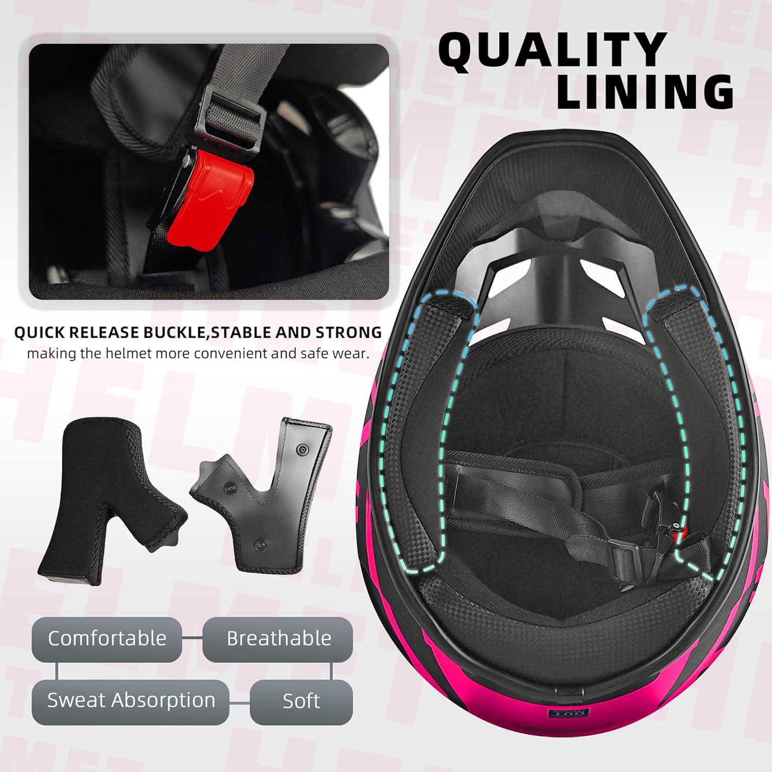 Casco de Motocross SanQing yytk-01 Rosa X-Large