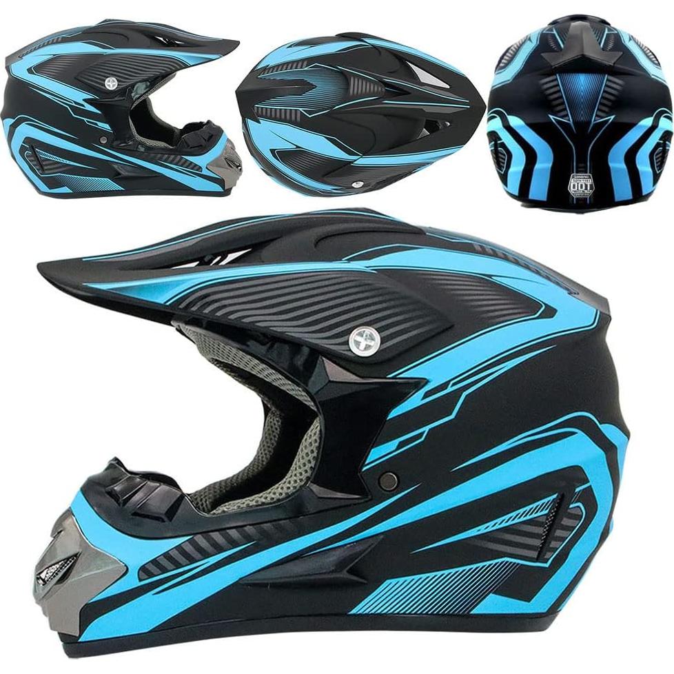 Casco de Motocross SanQing Yytk-01 Azul XL Aerodinámico