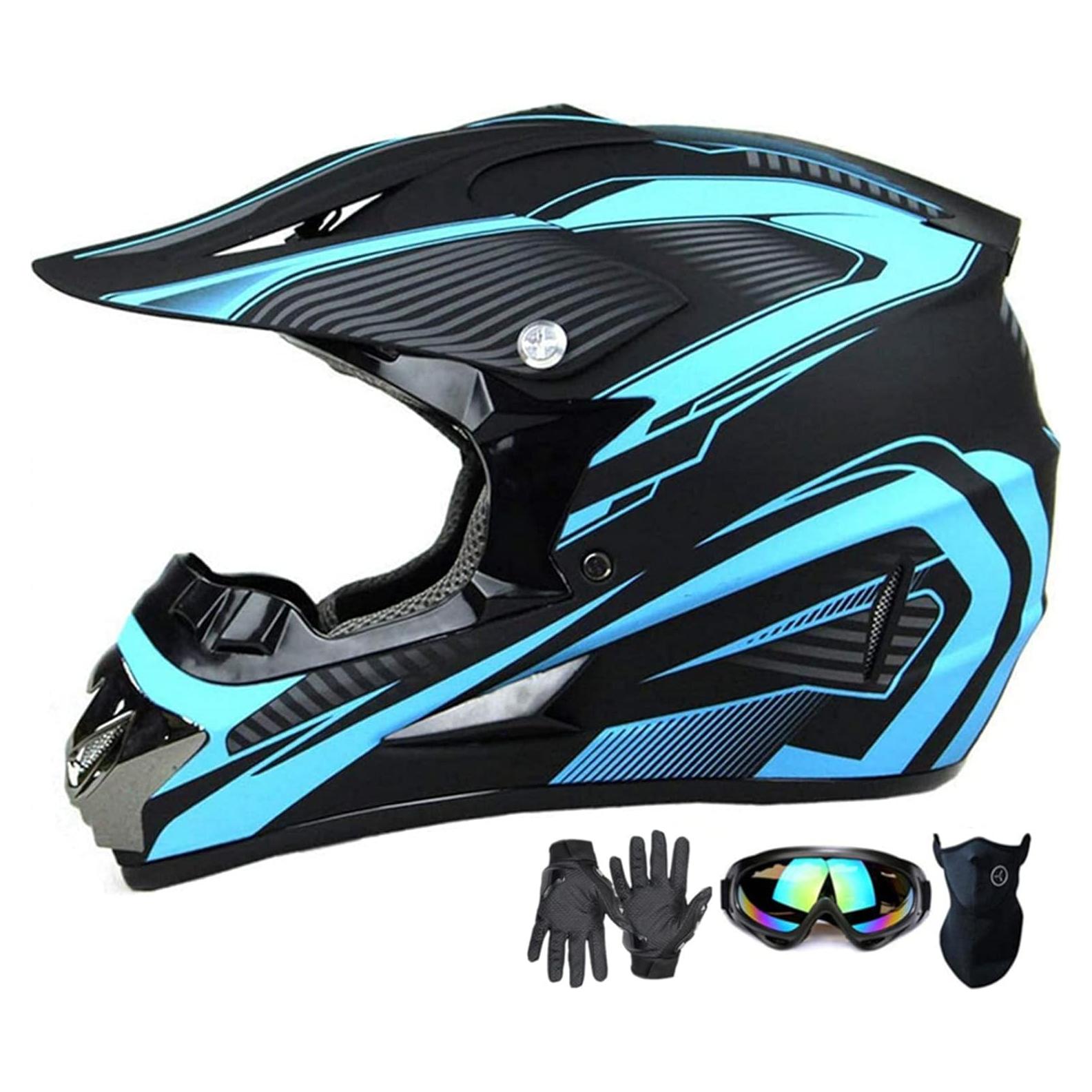 Casco de Motocross SanQing yytk-01 Azul Mediano DOT
