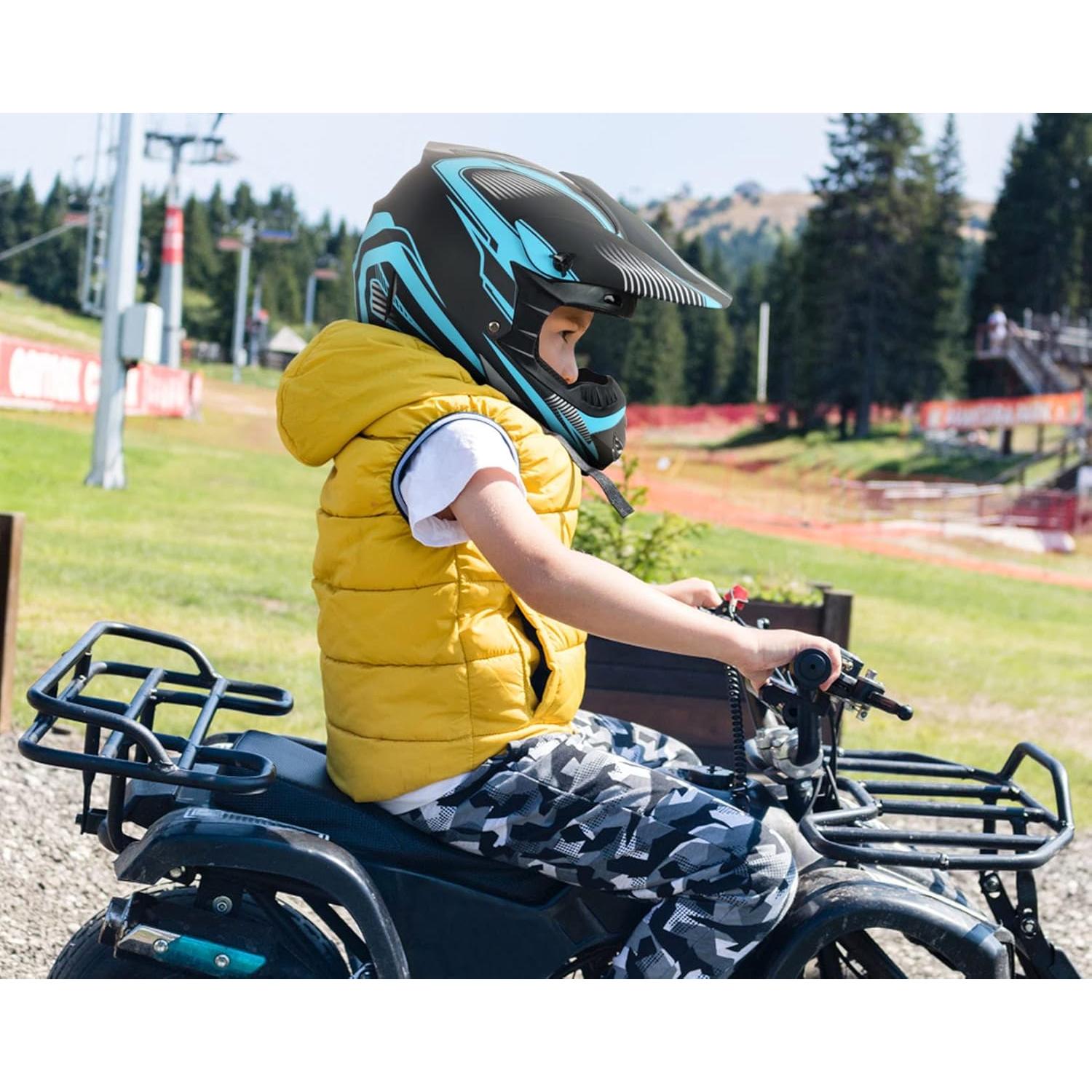 Casco de Motocross SanQing yytk-01 Azul Mediano DOT