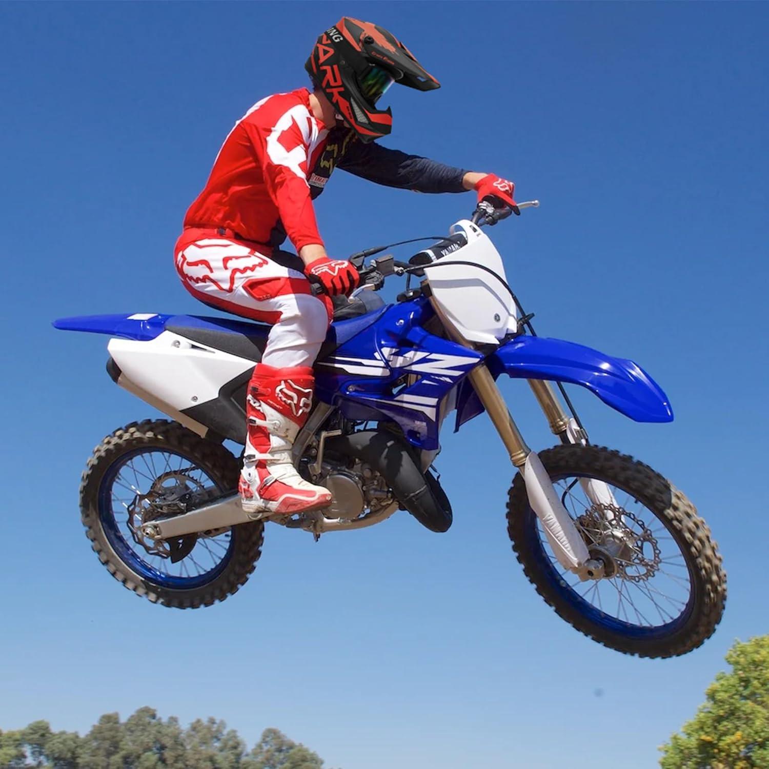 Casco de Motocross SanQing yytk-01 Grande Rojo con Guantes