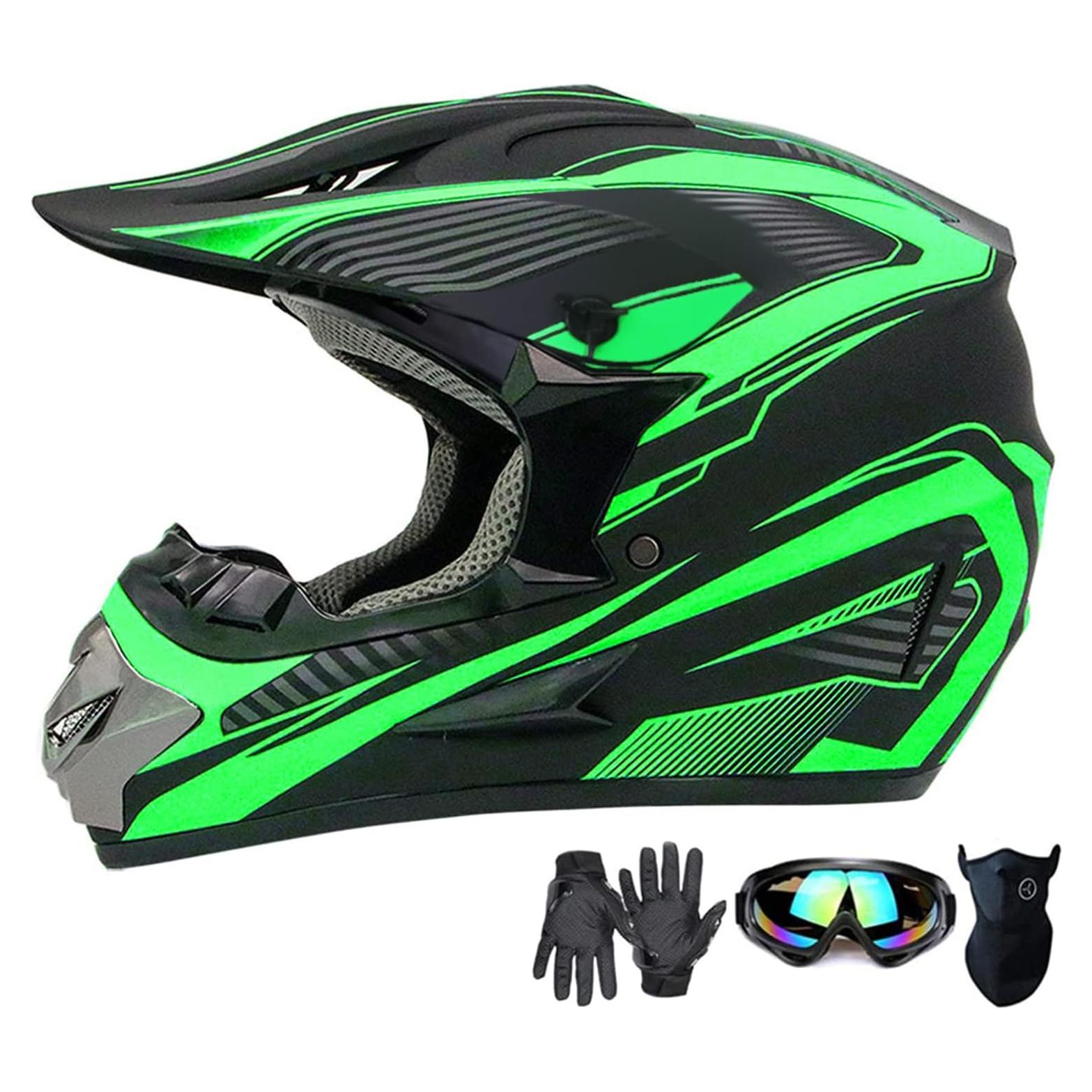 Casco de Motocross SanQing yytk-01 Verde Grande DOT