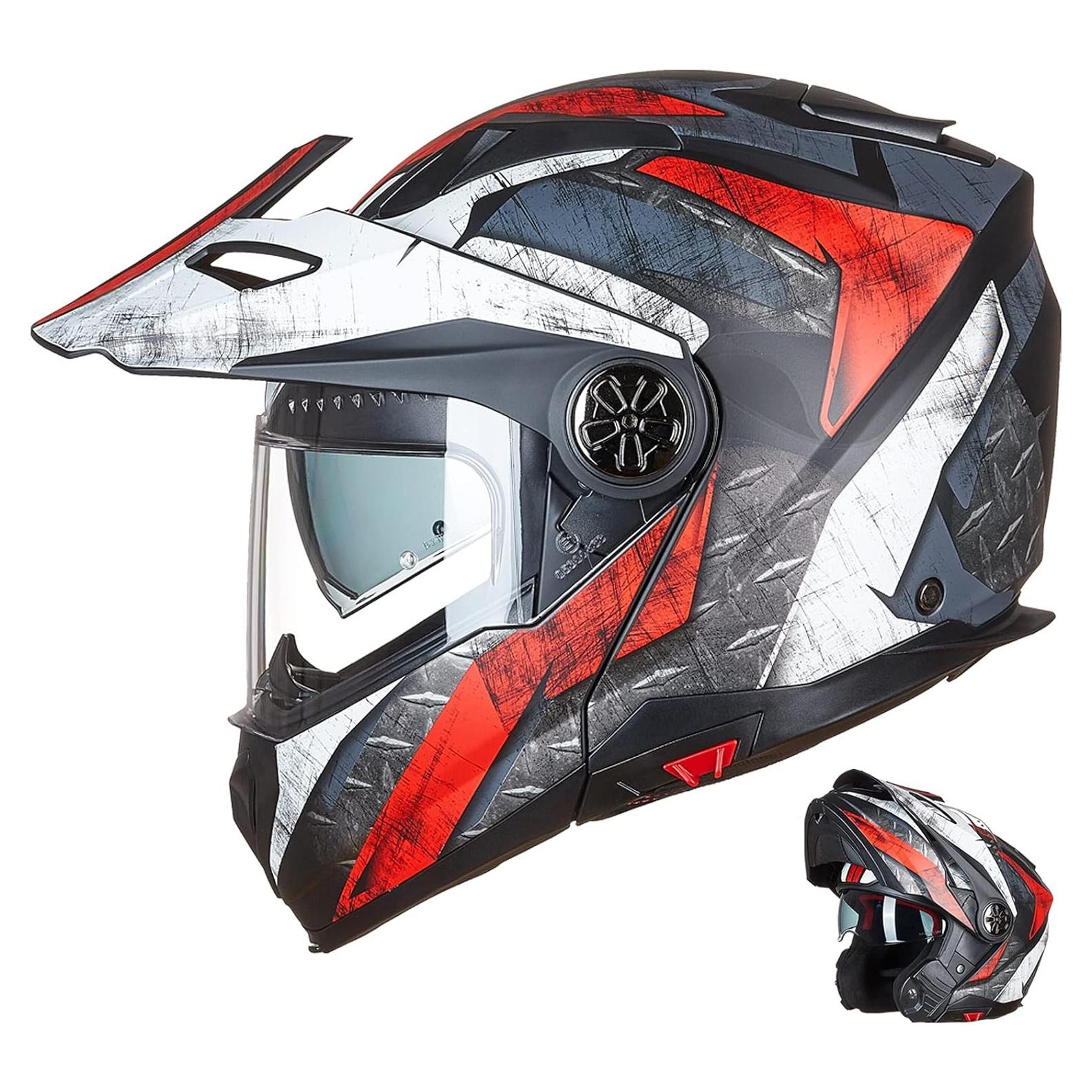 Casco Modular ILM DOT 909F Negro Mate 3 en 1 para Moto