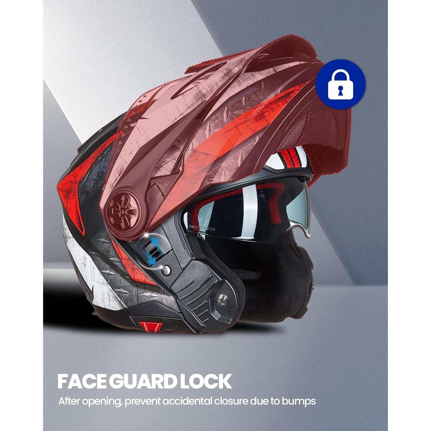 Casco Modular ILM DOT 909F Negro Mate 3 en 1 para Moto