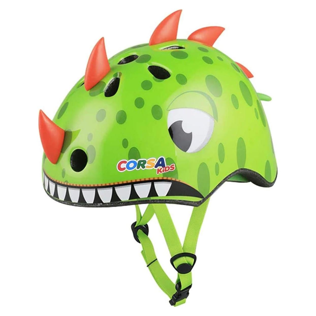 Casco Ligero para Niños Hisyll Dinosaurio 50-54cm Verde
