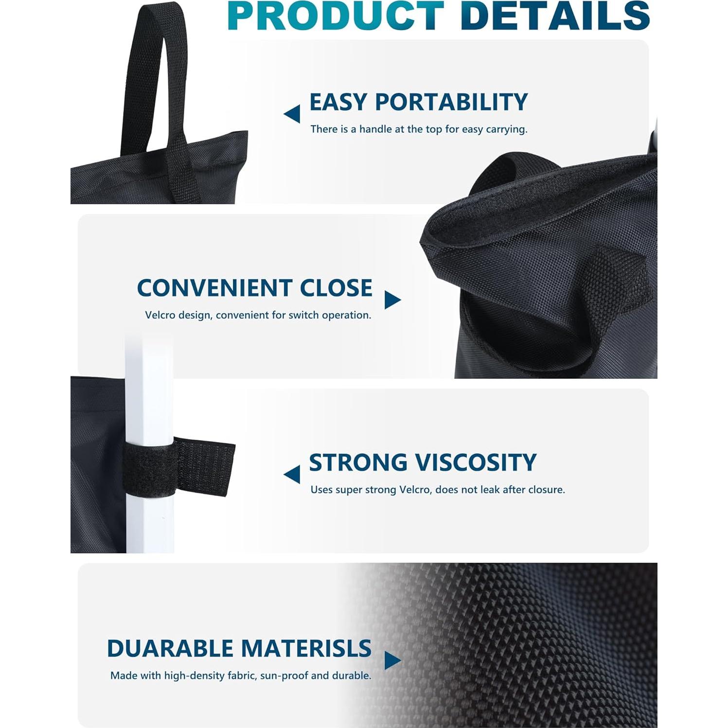 Bolsa de Peso para Carpa MASTERCANOPY 45.36kg Negra