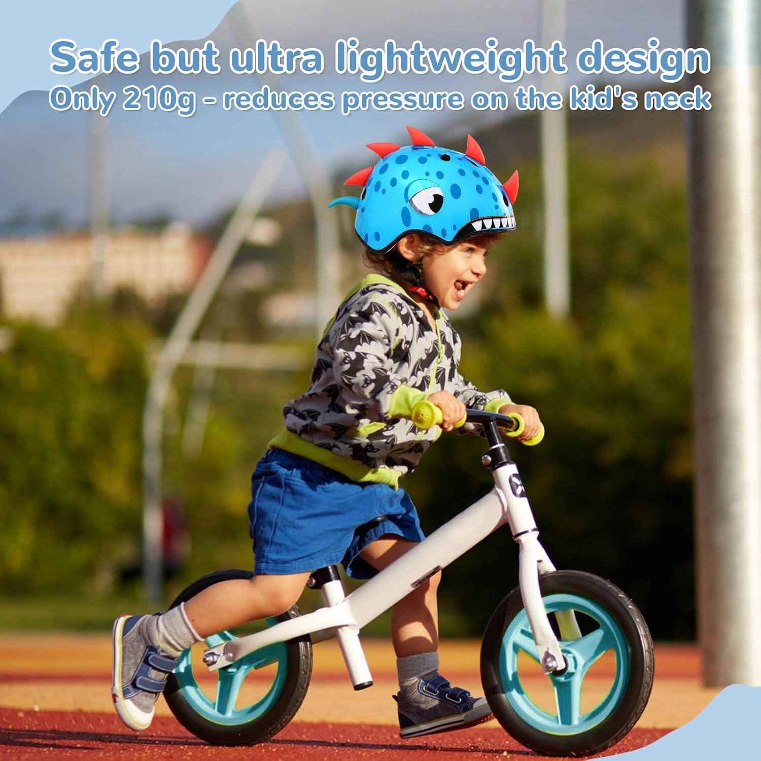 Casco para Niños Hisyll Dinosaurio Azul 50-54 cm Ligero