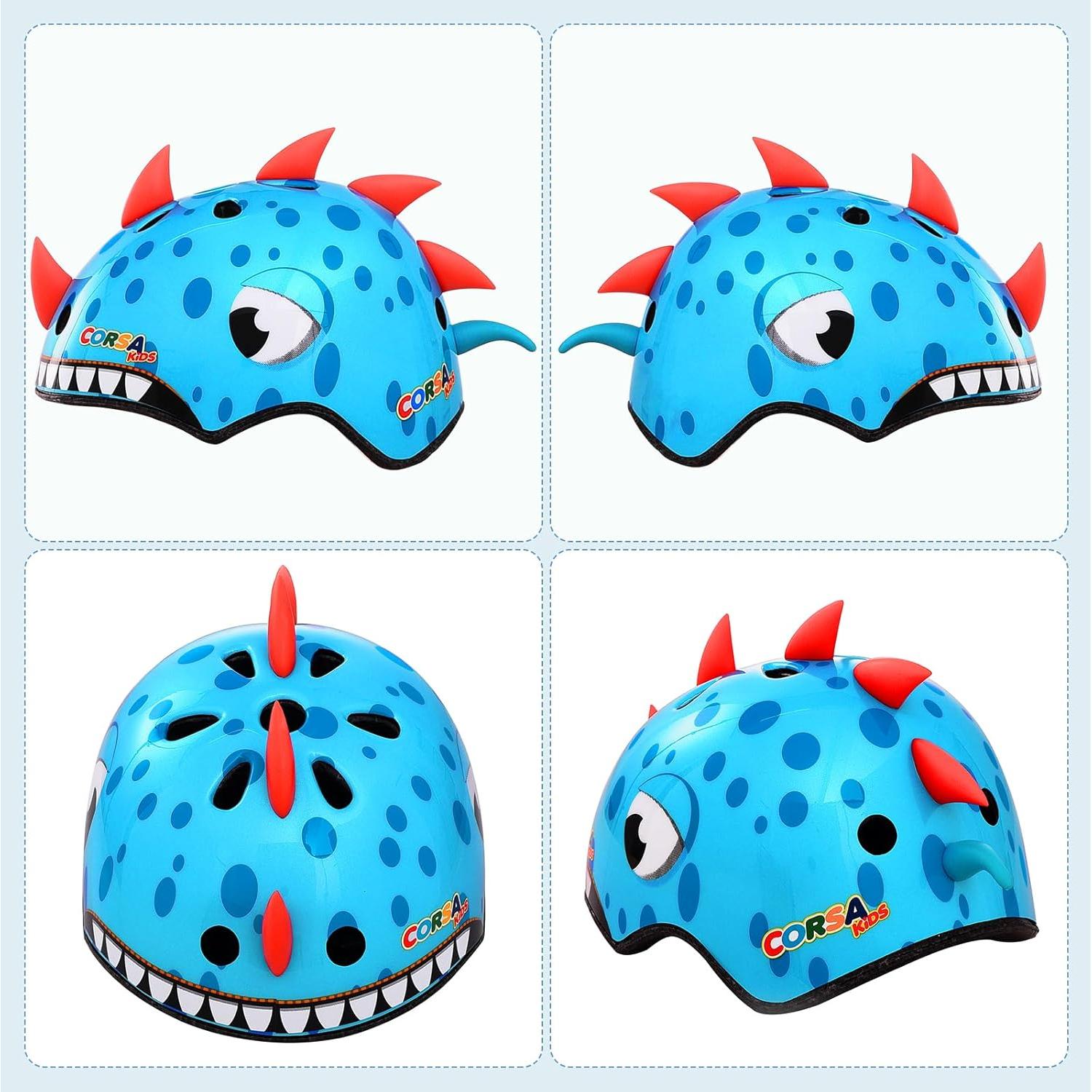 Casco para Niños Hisyll Dinosaurio Azul 50-54 cm Ligero