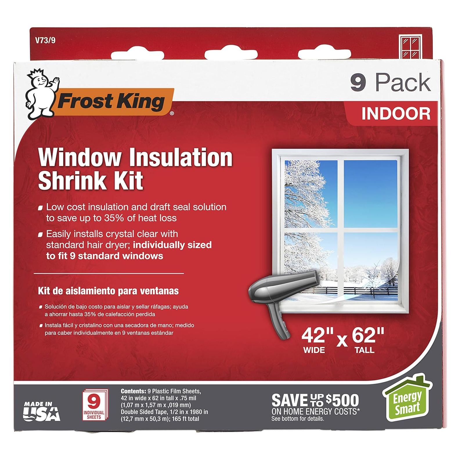 Kit de Ventana Retráctil Interior Frost King V73/9H 9 Hojas 42x62 cm