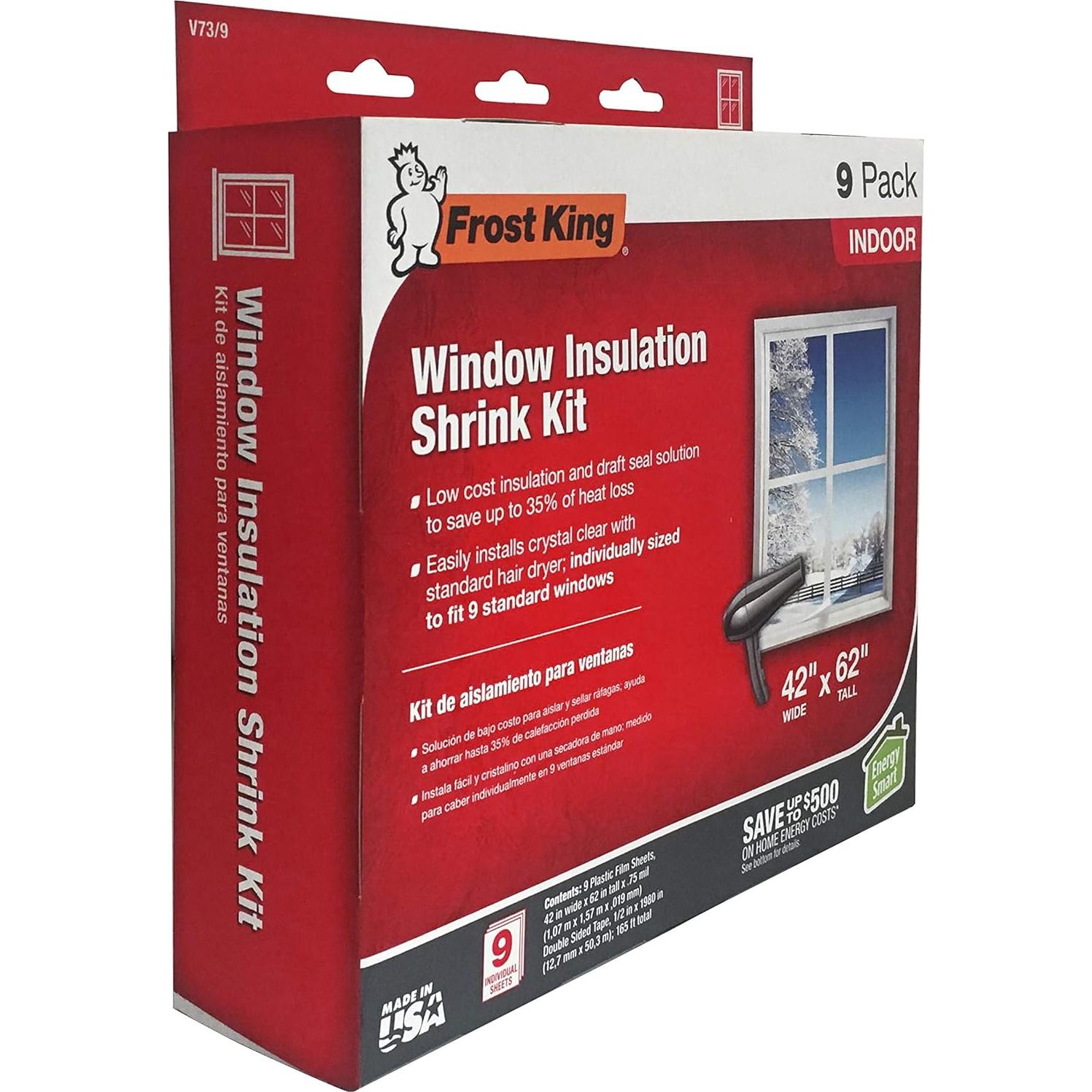 Kit de Ventana Retráctil Interior Frost King V73/9H 9 Hojas 42x62 cm