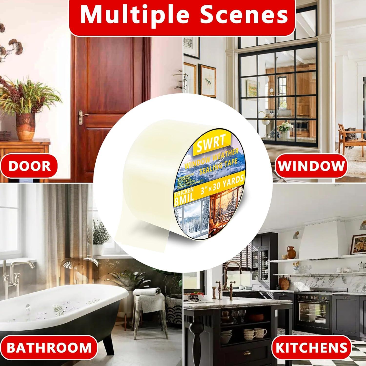 Cinta de Sellado de Ventanas Transparente SWRT 7.62 cm x 27.43 m 8 Mil