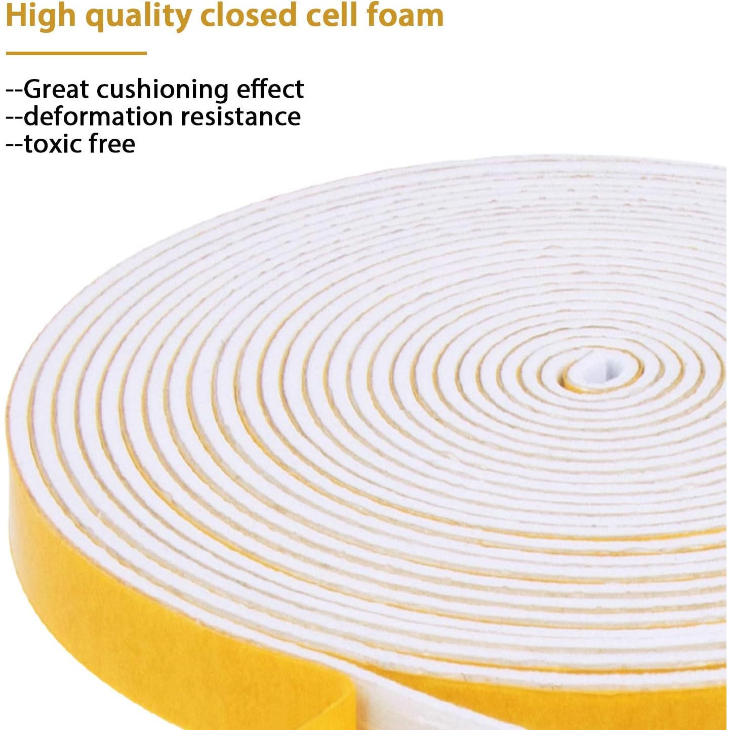 Cinta de Espuma Aislante Futuwi 2 Rollos 26 Pies 1/4" Ancho