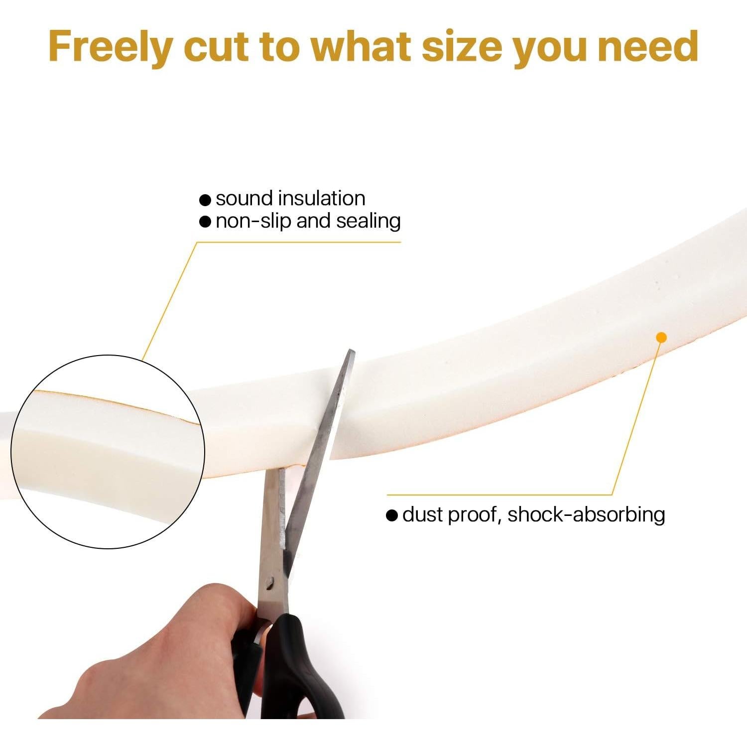 Cinta de Espuma Aislante Futuwi 2 Rollos 26 Pies 1/4" Ancho